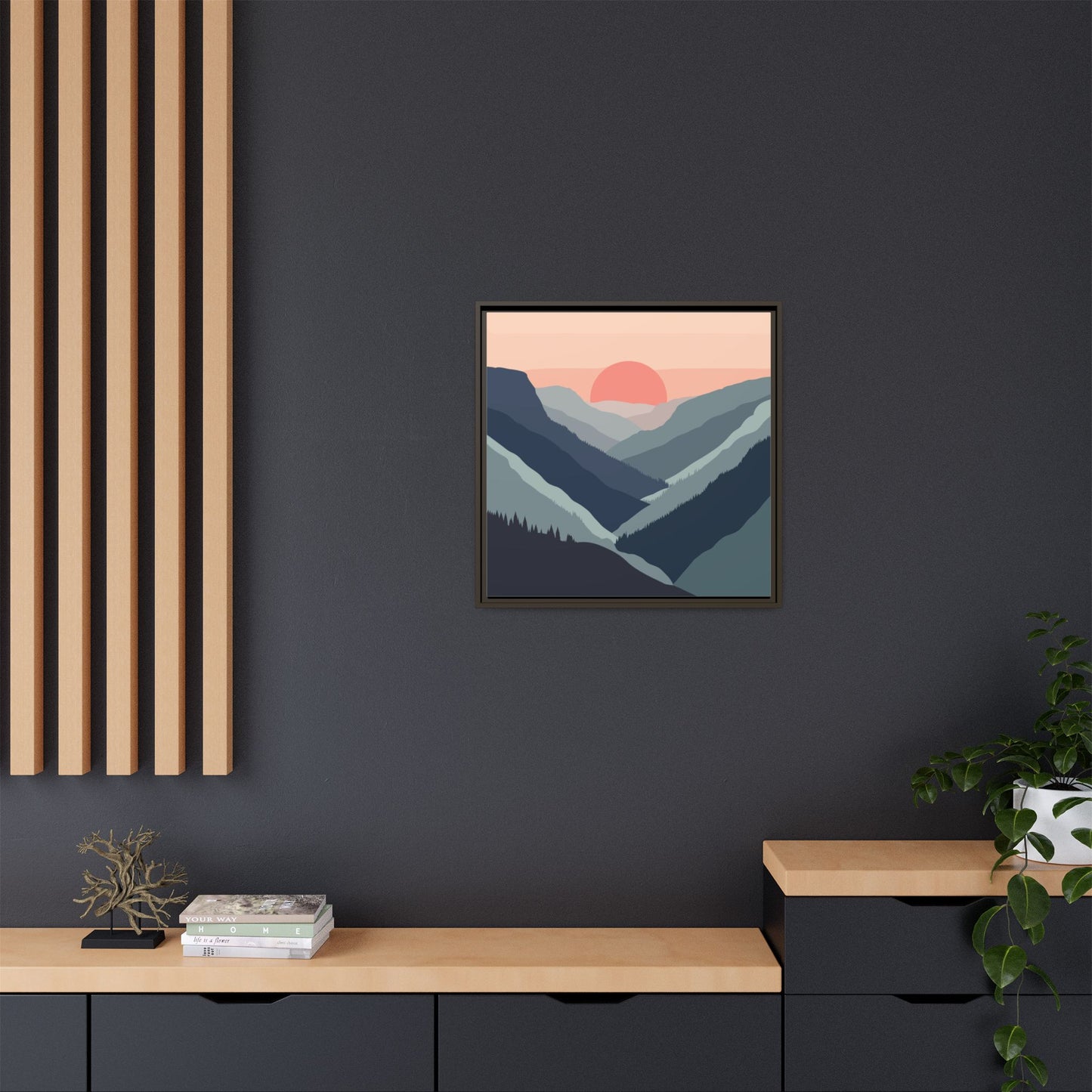 Mountain Sunrise Framed Canvas Art