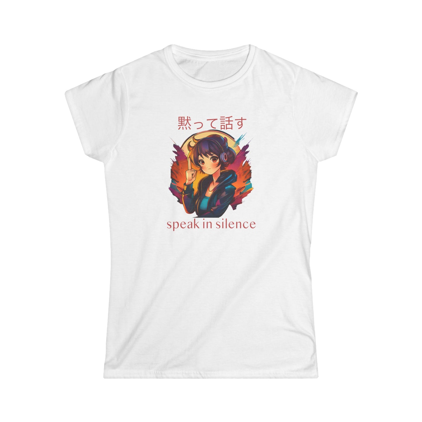 Women’s Softstyle Tee - "Speak in Silence" for Anime Lovers (CA)
