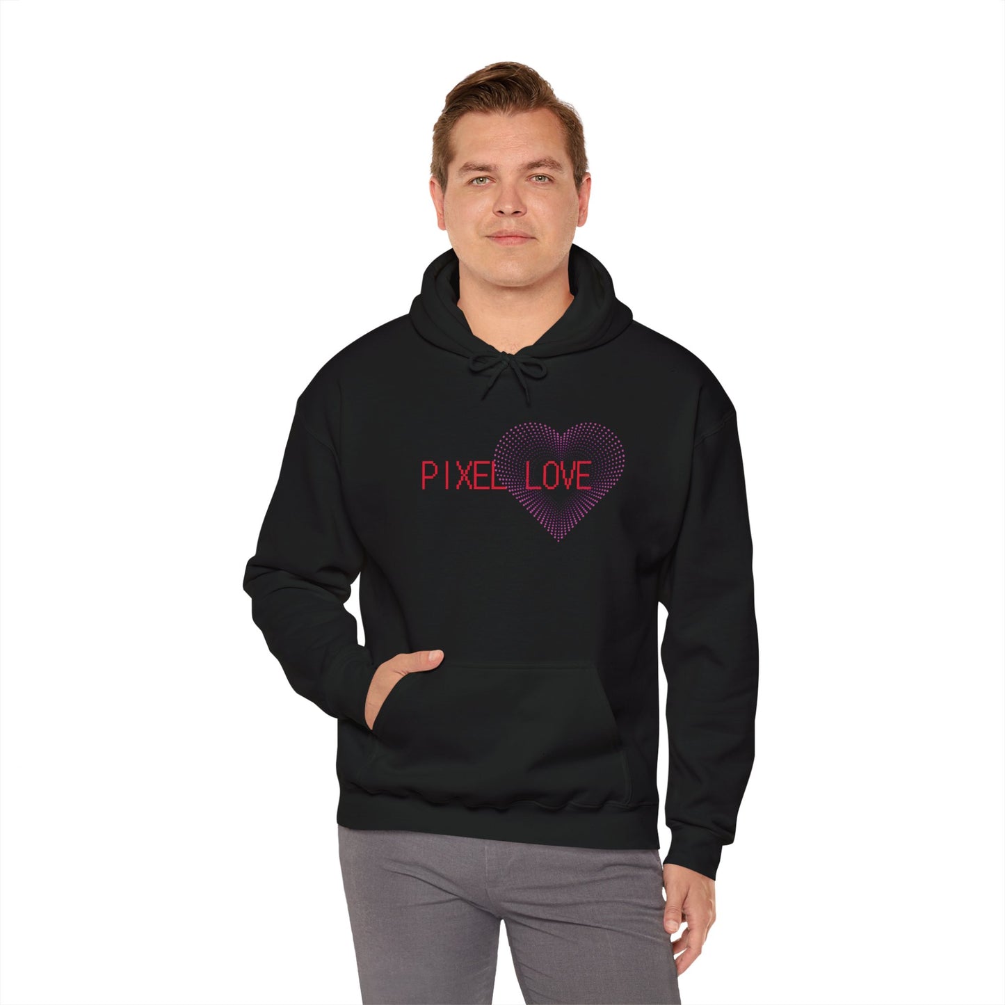 Pink Dotted Heart - Pixel Love Hoodie (CA)