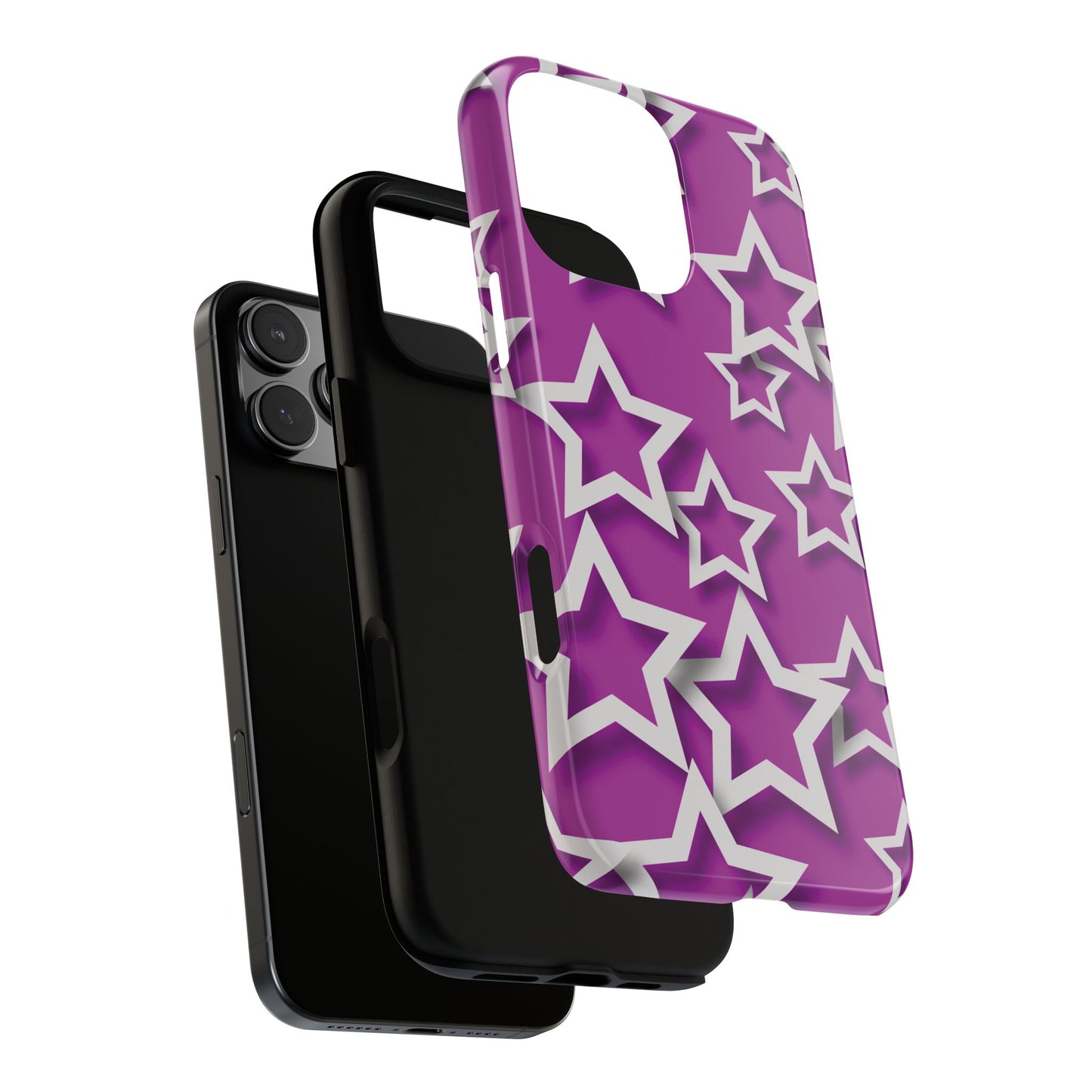 White Stars on Purple Background - Tough Phone Case