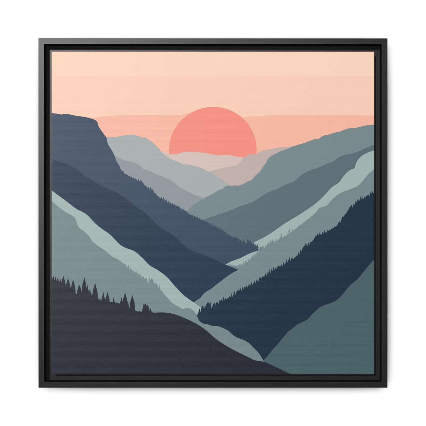 Mountain Sunrise Framed Canvas Art