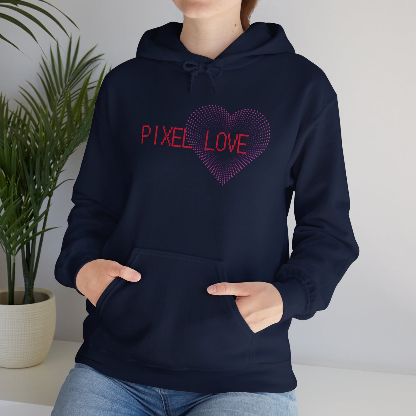 Pink Dotted Heart - Pixel Love Hoodie (CA)
