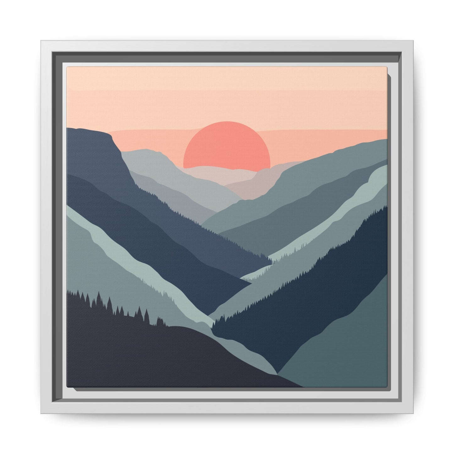 Mountain Sunrise Framed Canvas Art