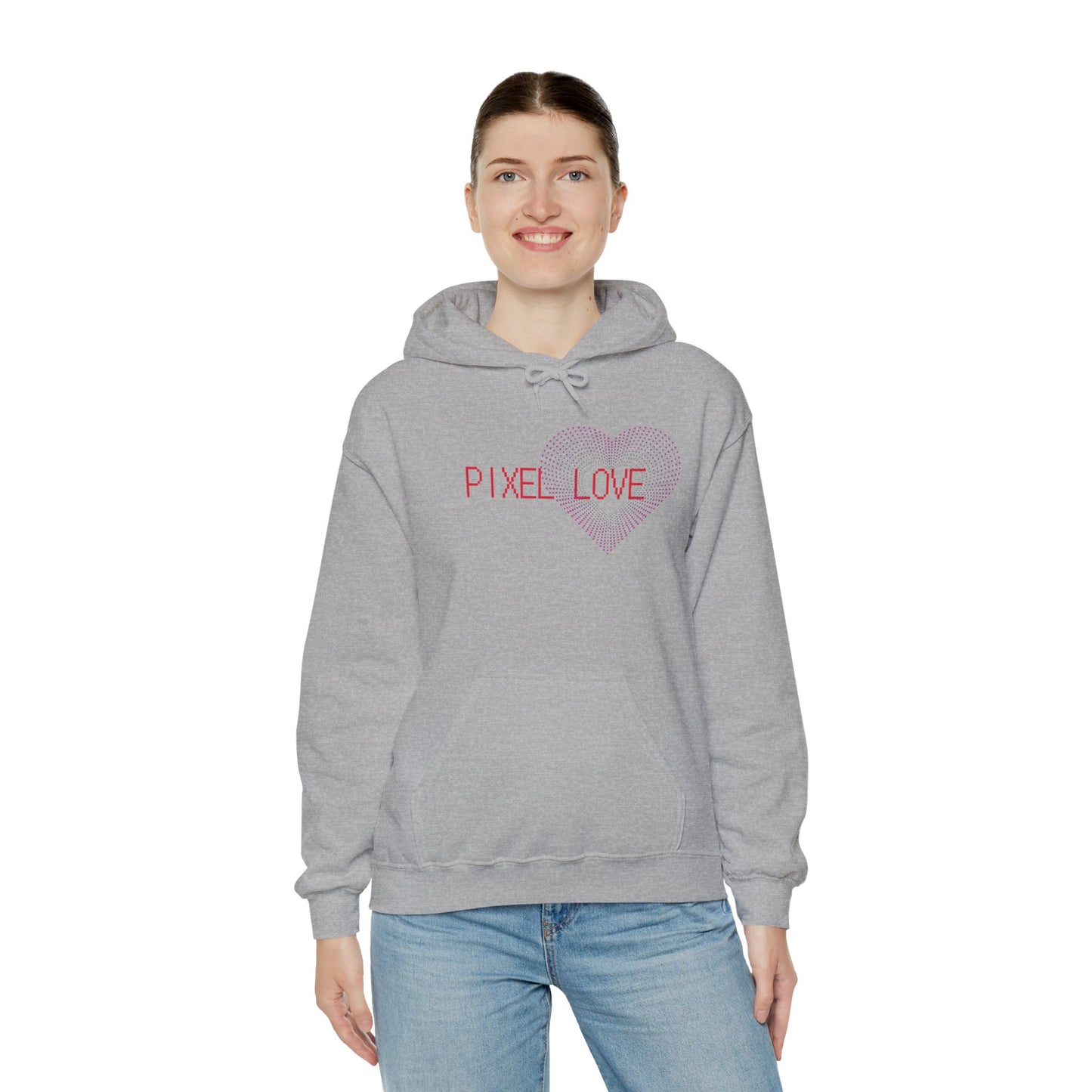 Pink Dotted Heart - Pixel Love Hoodie (CA)