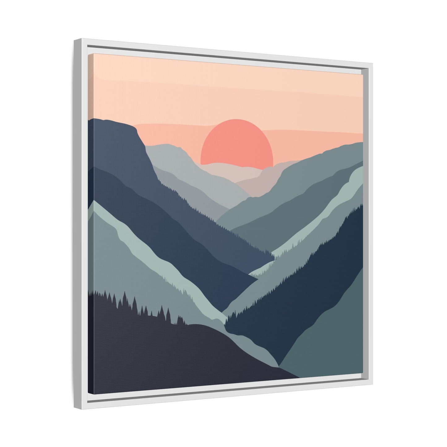 Mountain Sunrise Framed Canvas Art