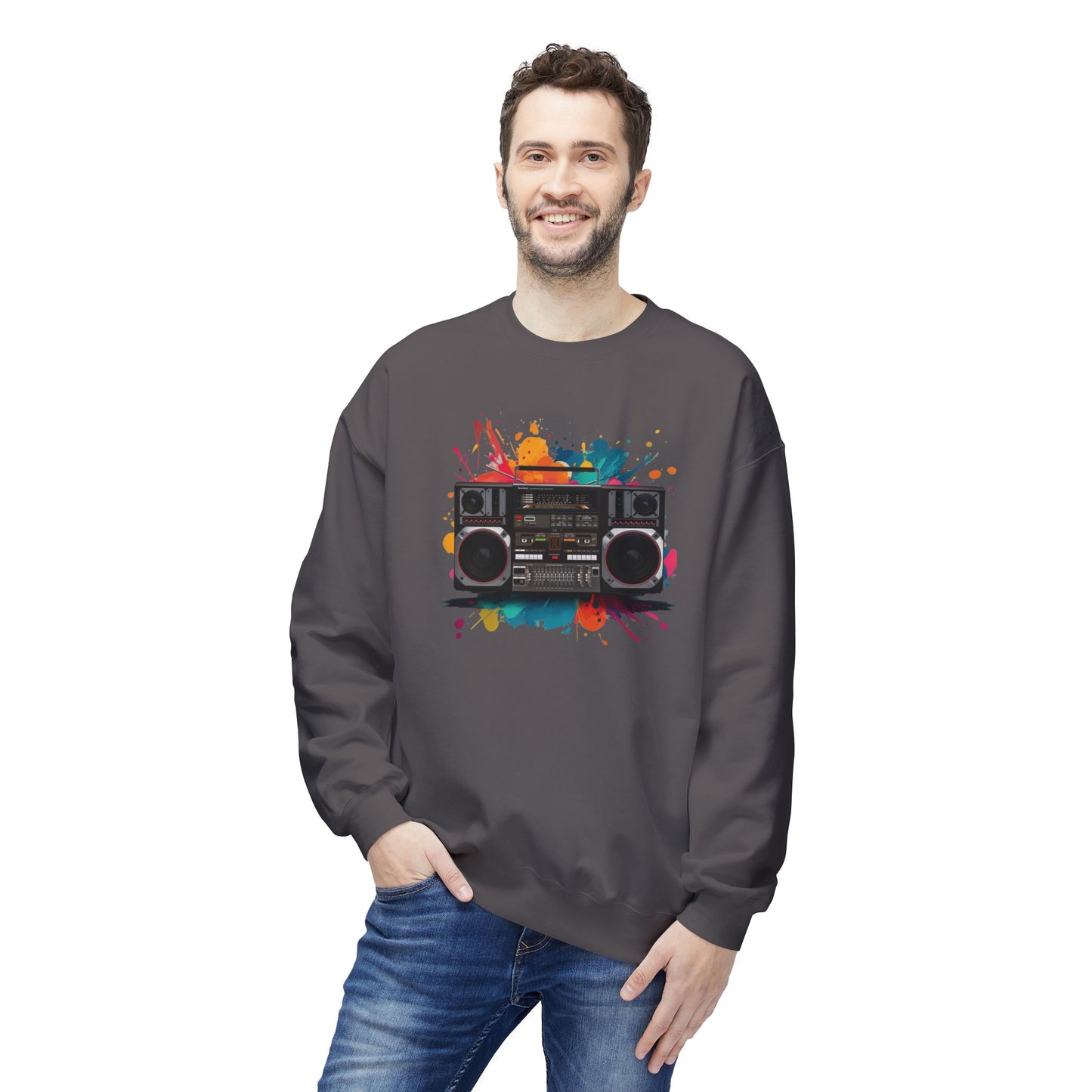 Retro 80's Boombox Sweatshirt (Unisex)