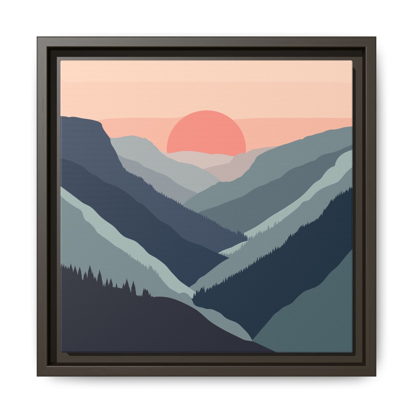 Mountain Sunrise Framed Canvas Art