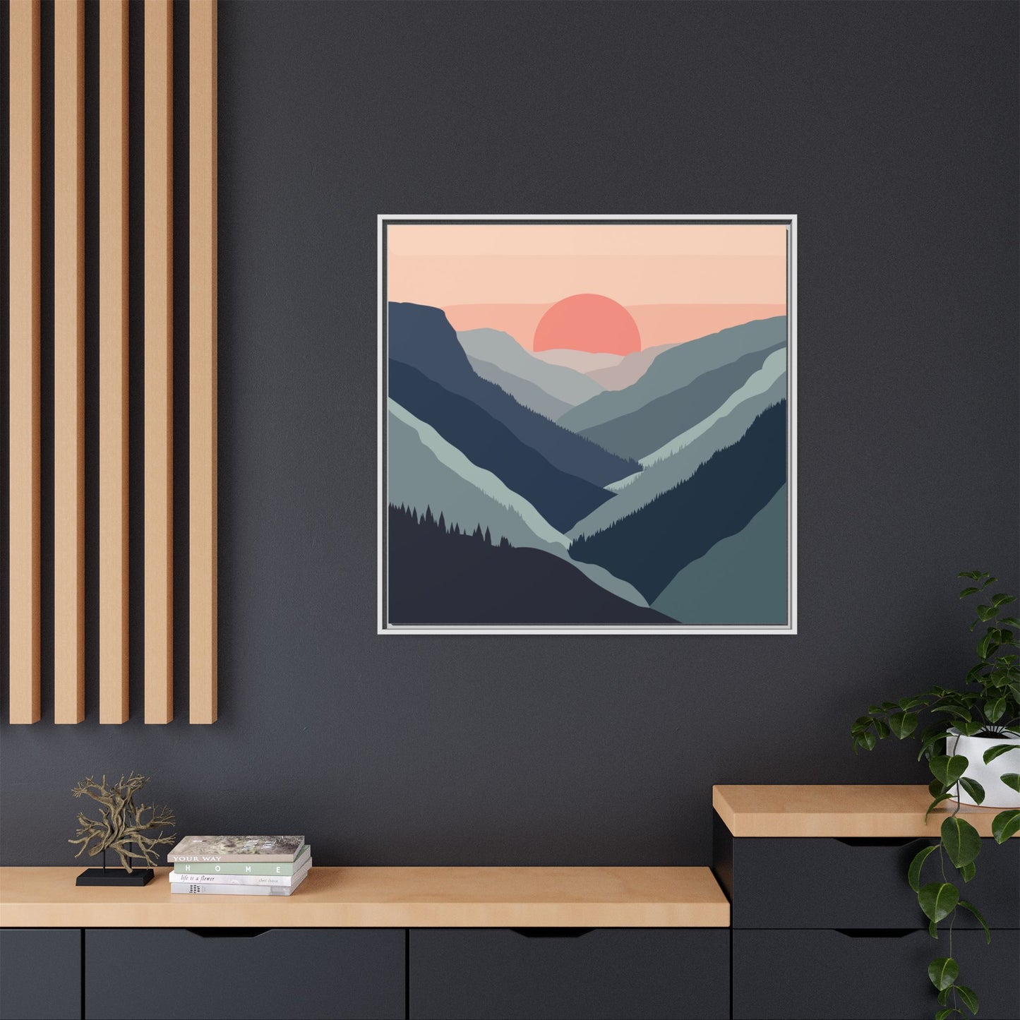 Mountain Sunrise Framed Canvas Art
