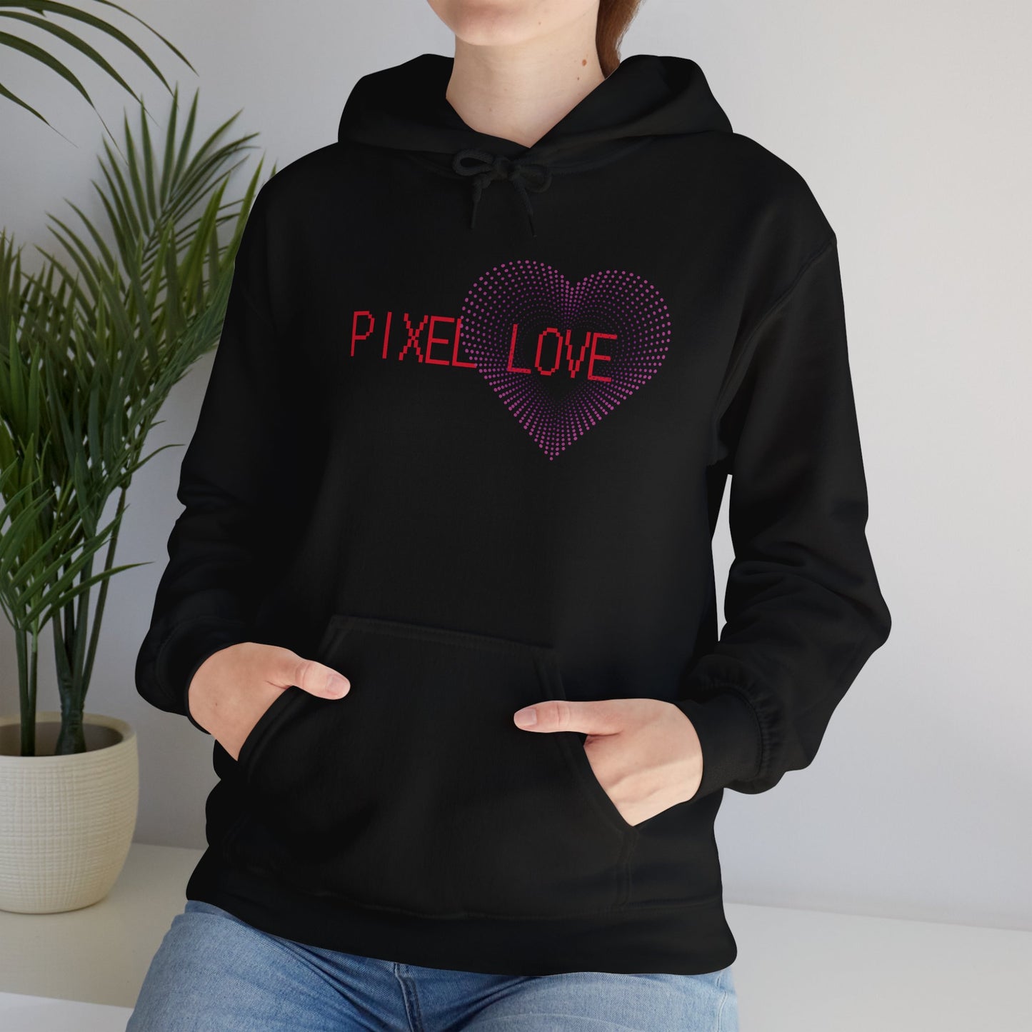 Pink Dotted Heart - Pixel Love Hoodie (CA)