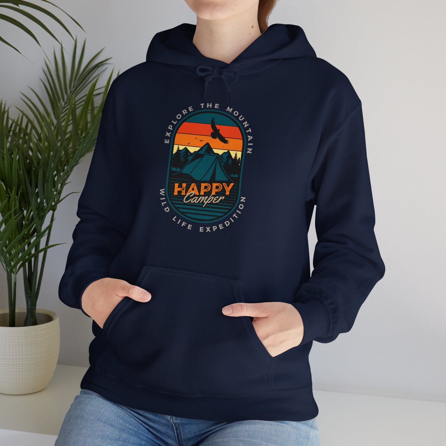 Happy Camper Mountain Expedition Design Hoodie (CA)