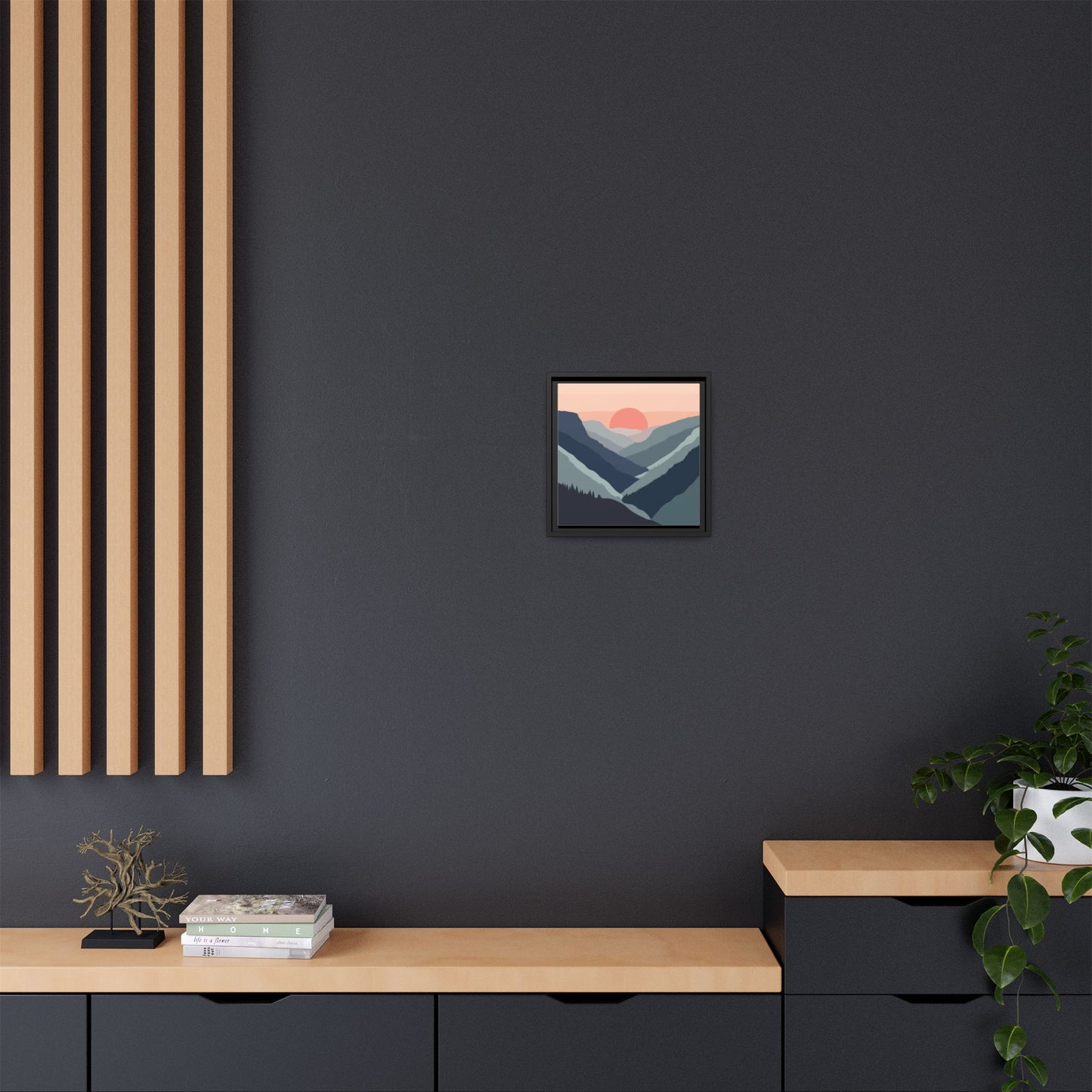Mountain Sunrise Framed Canvas Art
