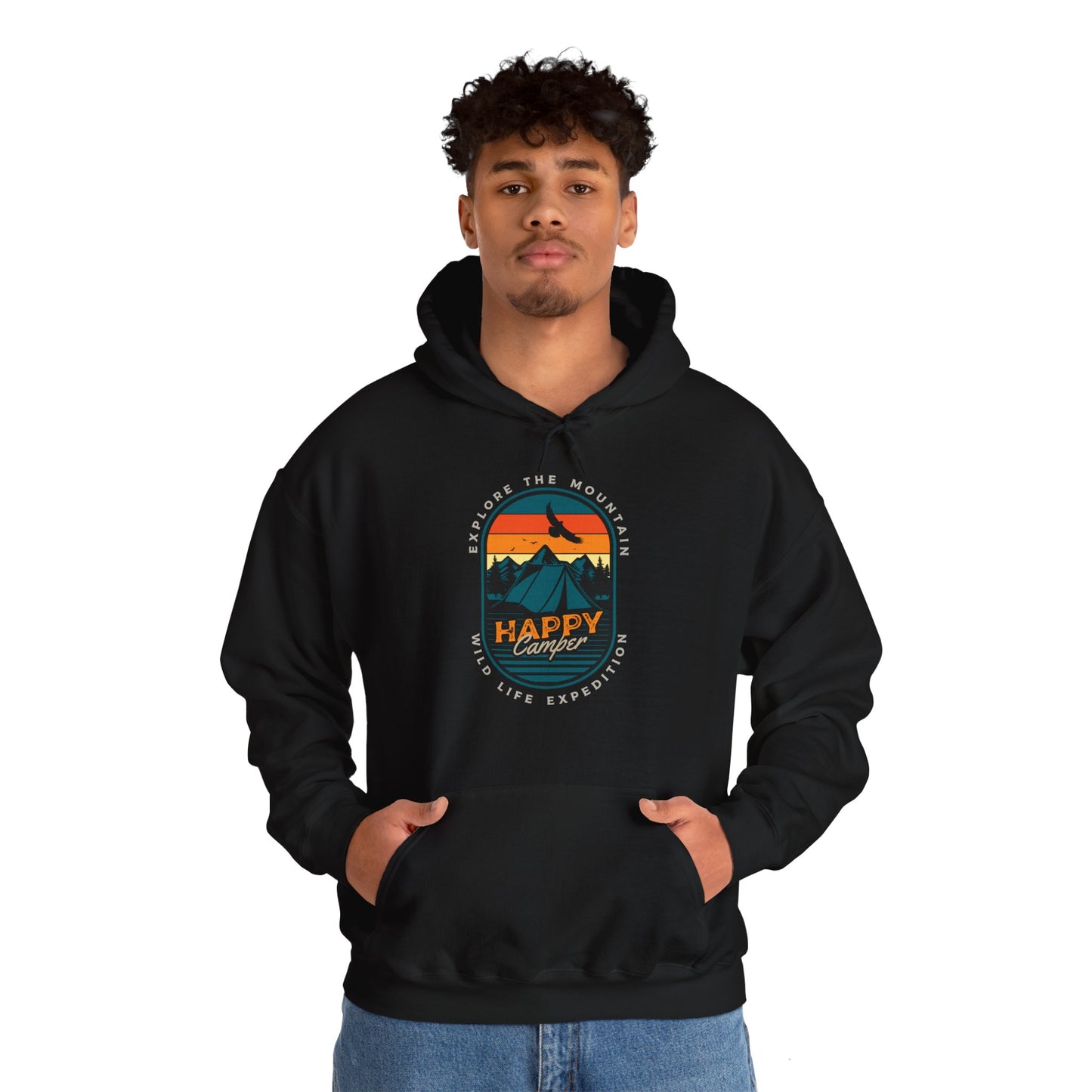 Happy Camper Mountain Expedition Design Hoodie (CA)