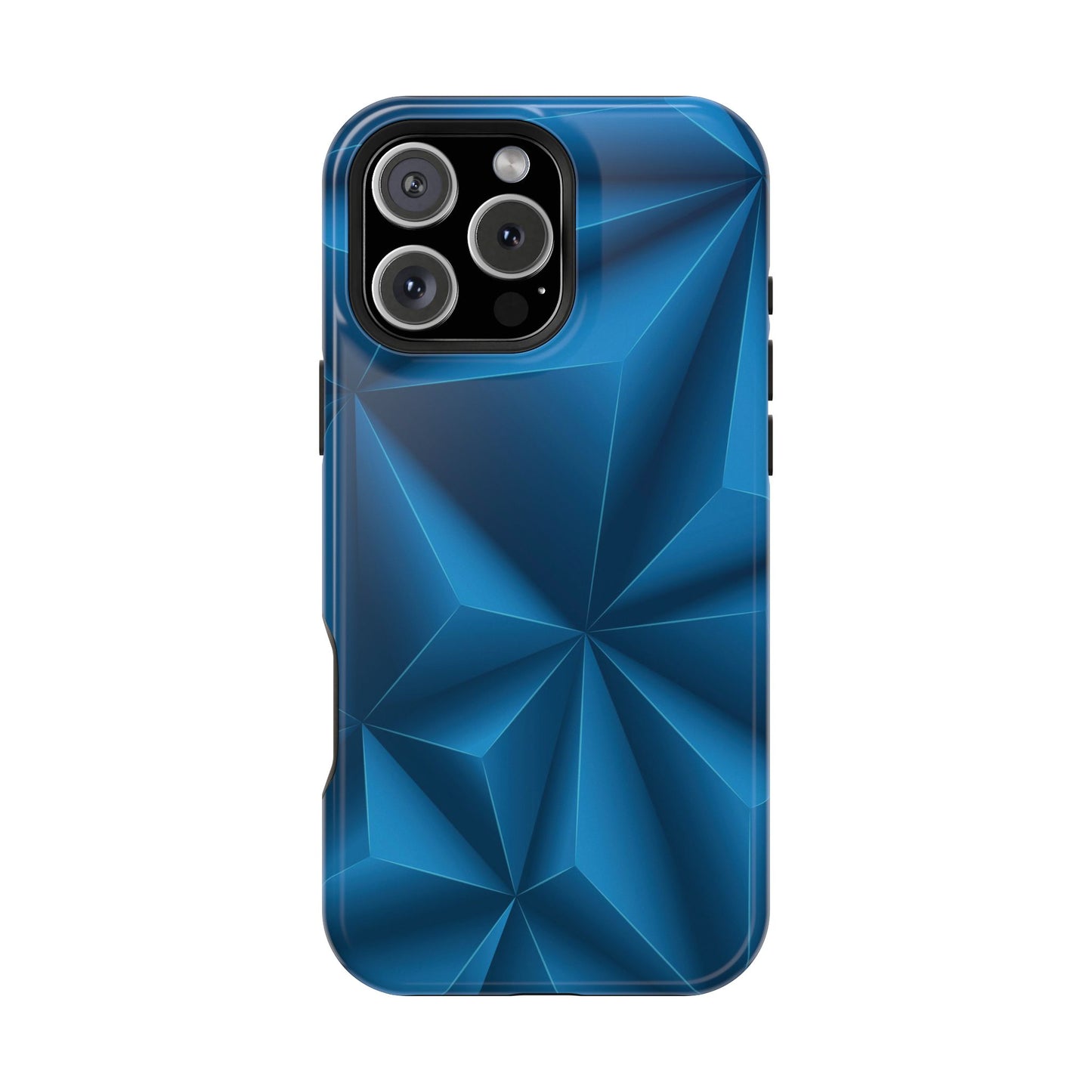 Ocean Blue 3D Geometric Triangle Pattern - Magnetic Tough Case