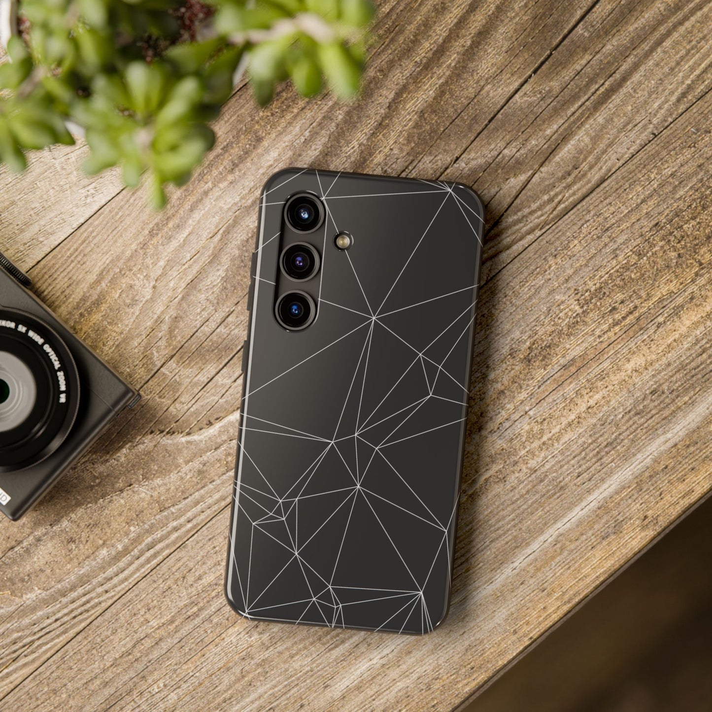 Wireframe Line Dark Background Futuristic Vector Illustration - Tough Phone Case