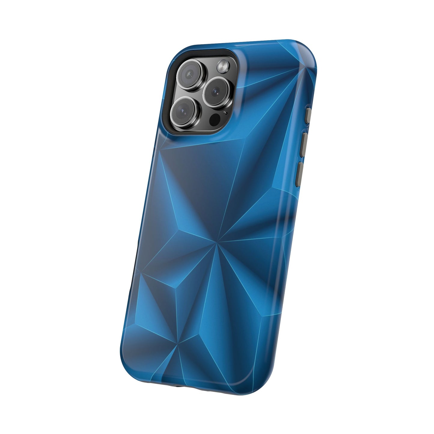 Ocean Blue 3D Geometric Triangle Pattern - Magnetic Tough Case