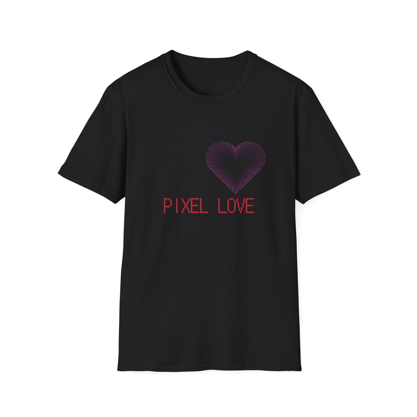 Pink Dotted Heart - Pixel Love Unisex T-Shirt