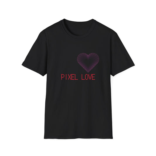Pink Dotted Heart - Pixel Love Unisex T-Shirt