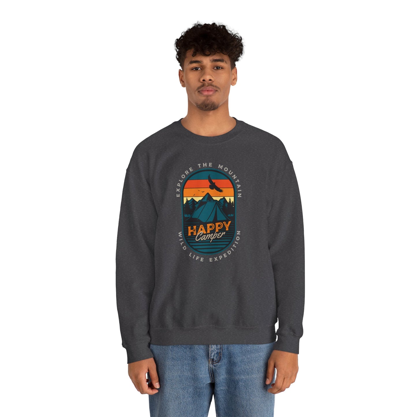 Happy Camper Explore the Mountain Crewneck Sweatshirt (CA)
