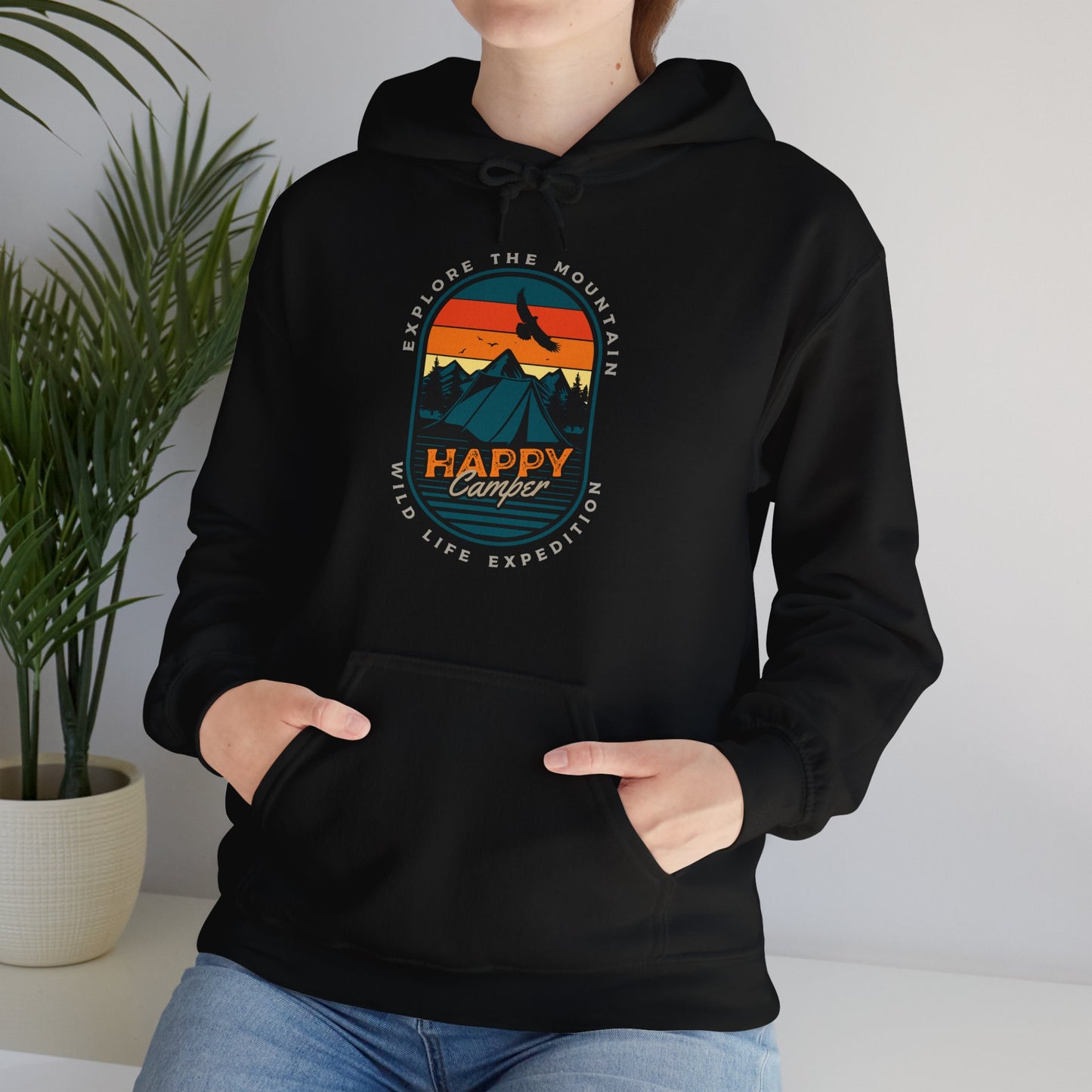 Happy Camper Mountain Expedition Design Hoodie (CA)