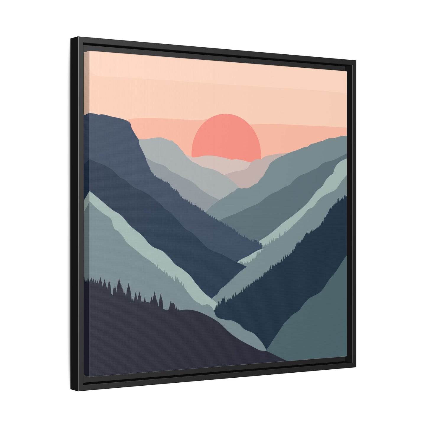 Mountain Sunrise Framed Canvas Art