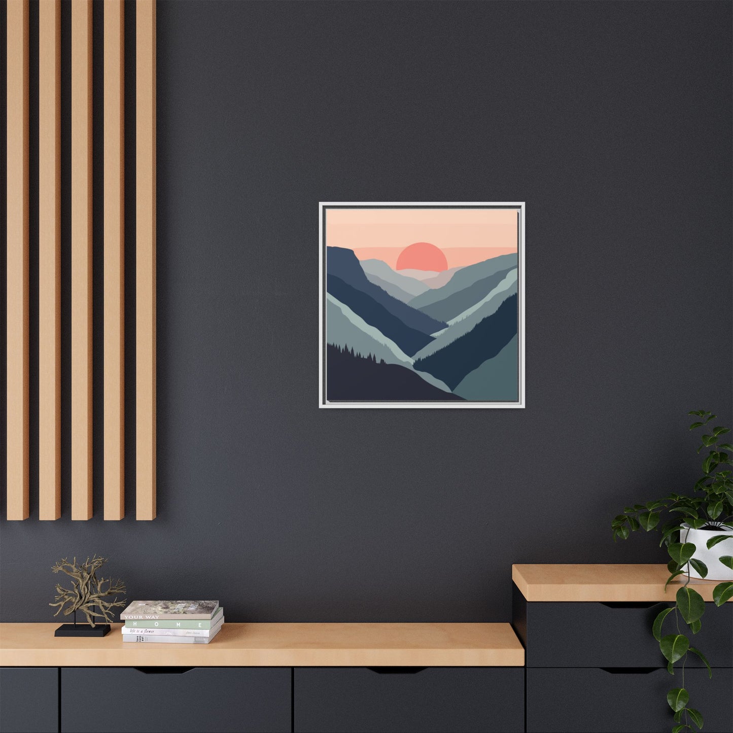 Mountain Sunrise Framed Canvas Art