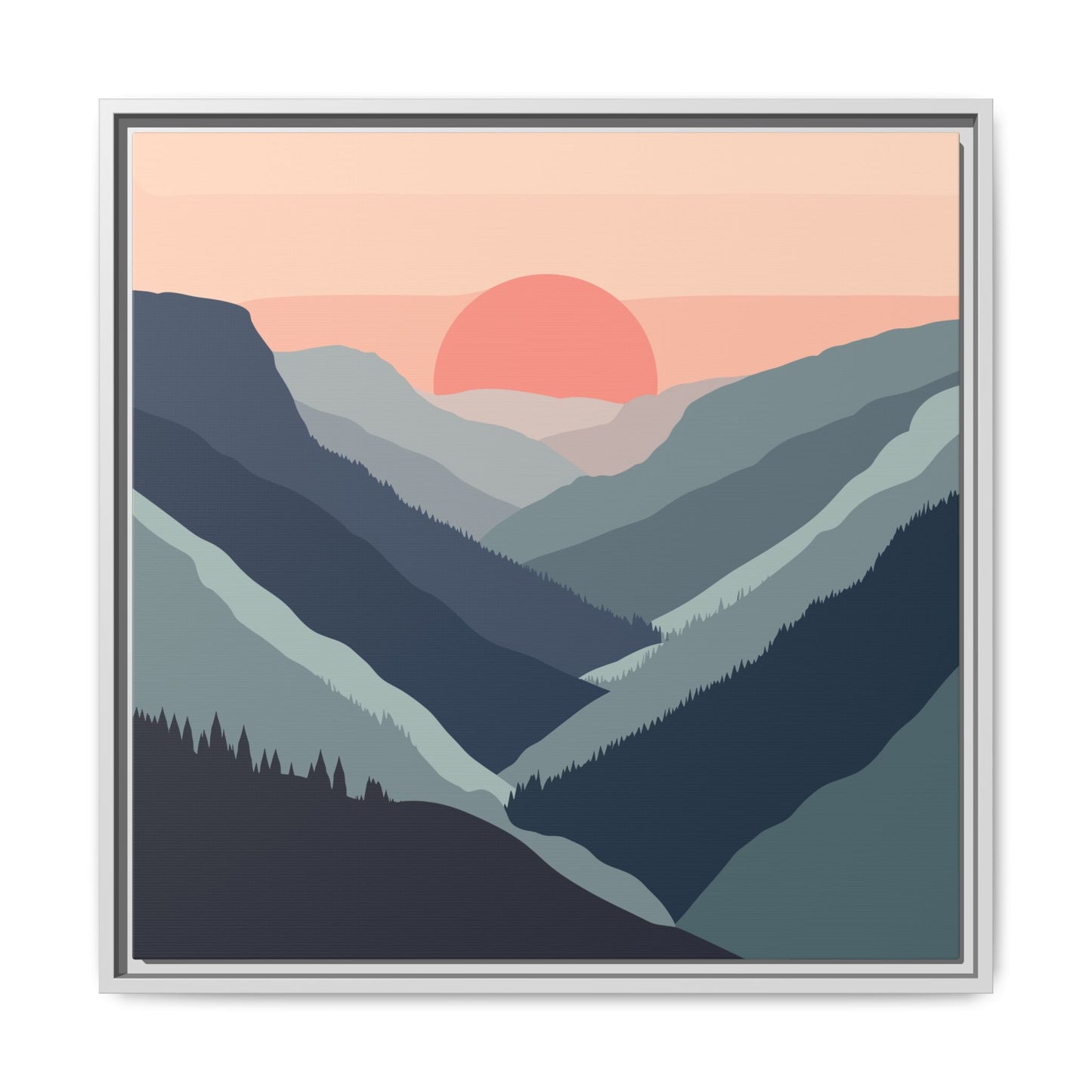 Mountain Sunrise Framed Canvas Art
