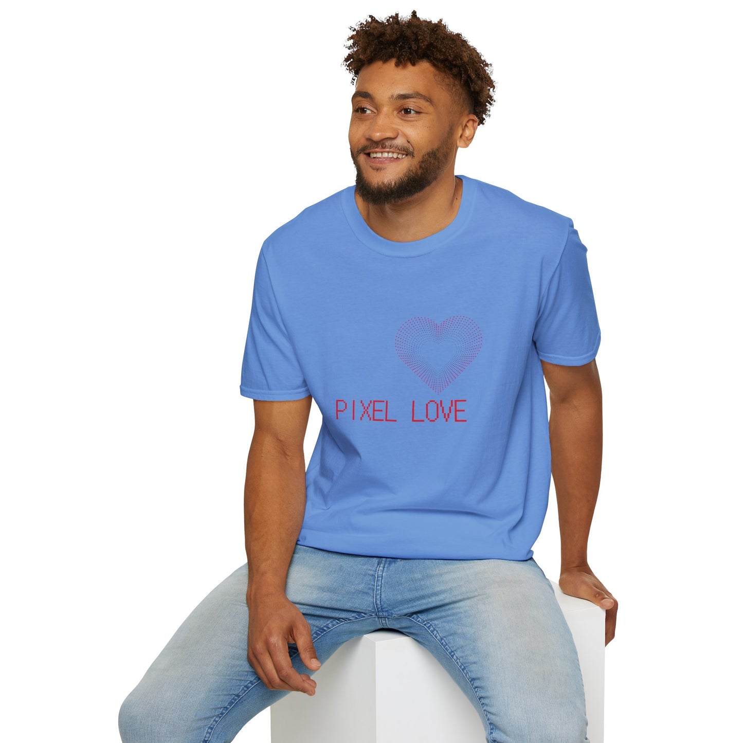 Pink Dotted Heart - Pixel Love Unisex T-Shirt