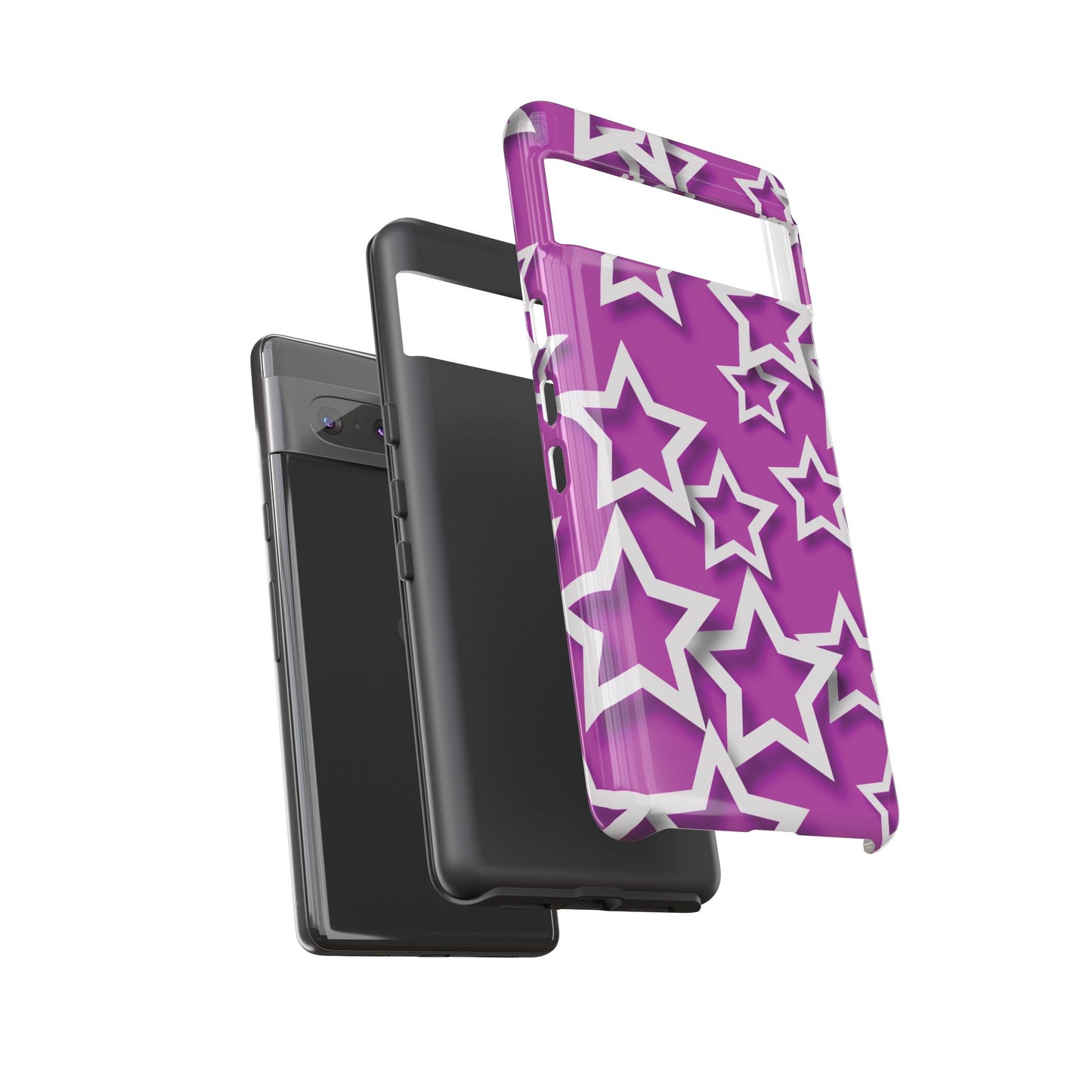 White Stars on Purple Background - Tough Phone Case