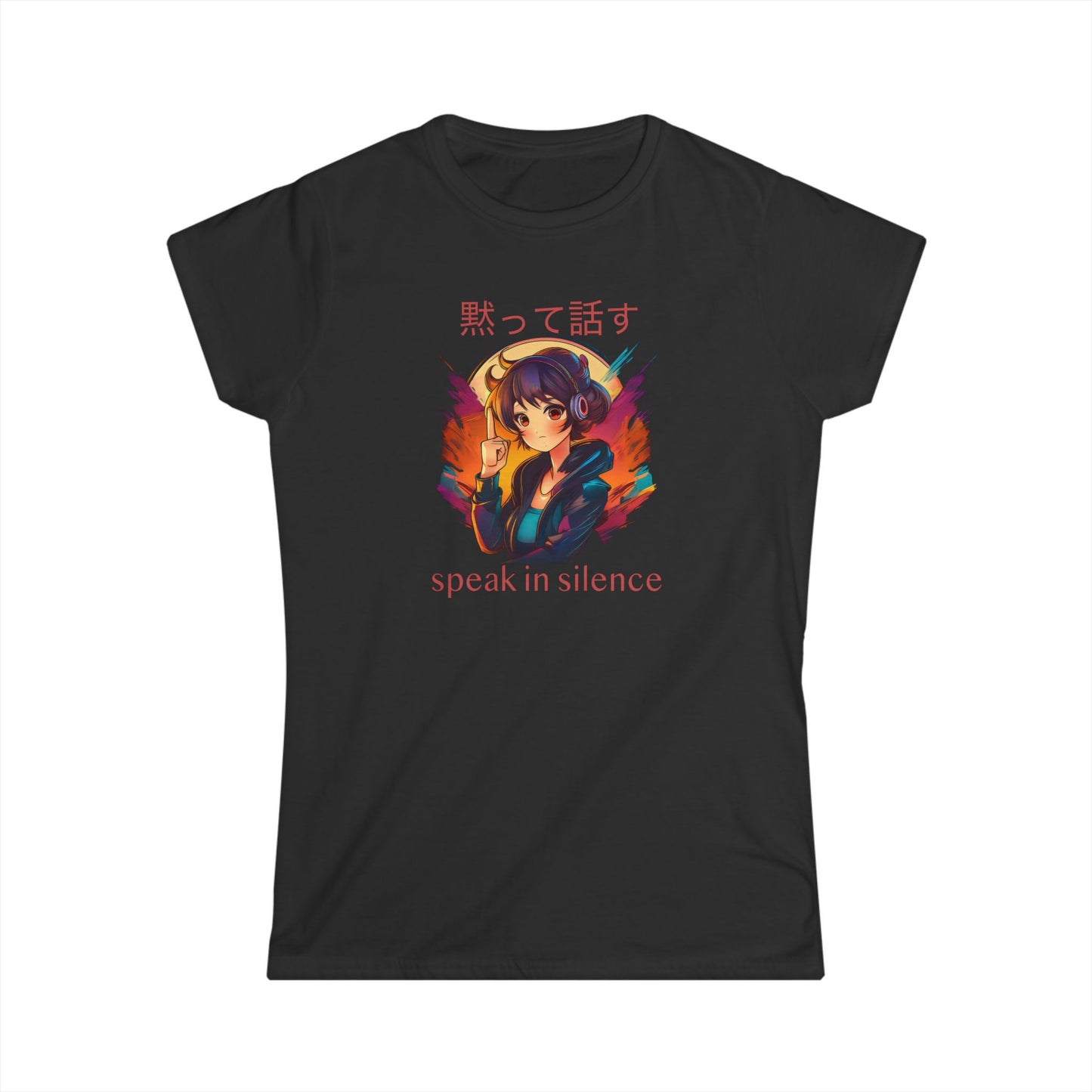Women’s Softstyle Tee - "Speak in Silence" for Anime Lovers (CA)