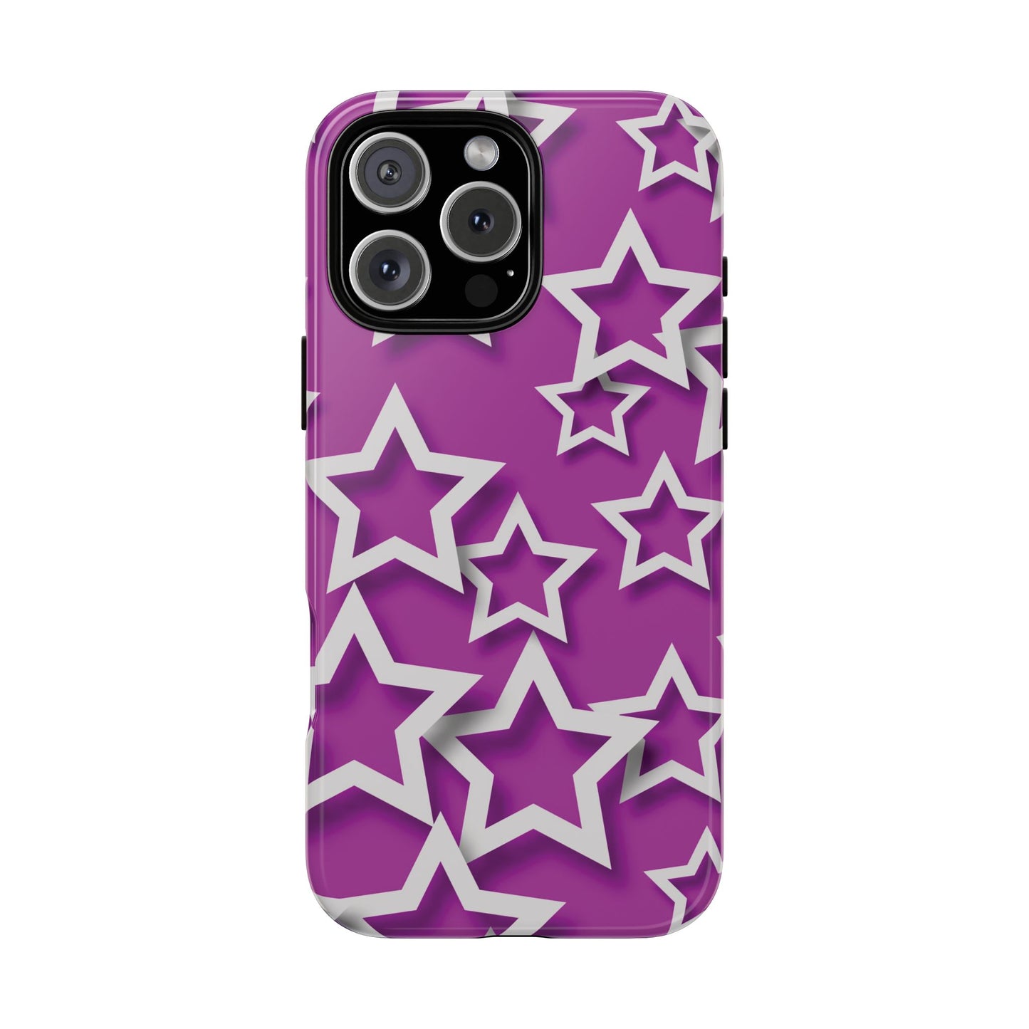 White Stars on Purple Background - Tough Phone Case