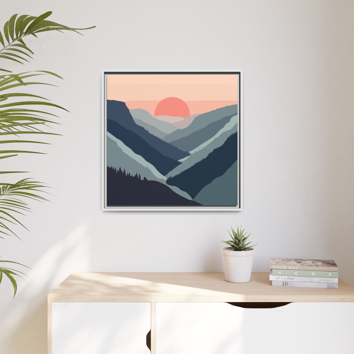Mountain Sunrise Framed Canvas Art