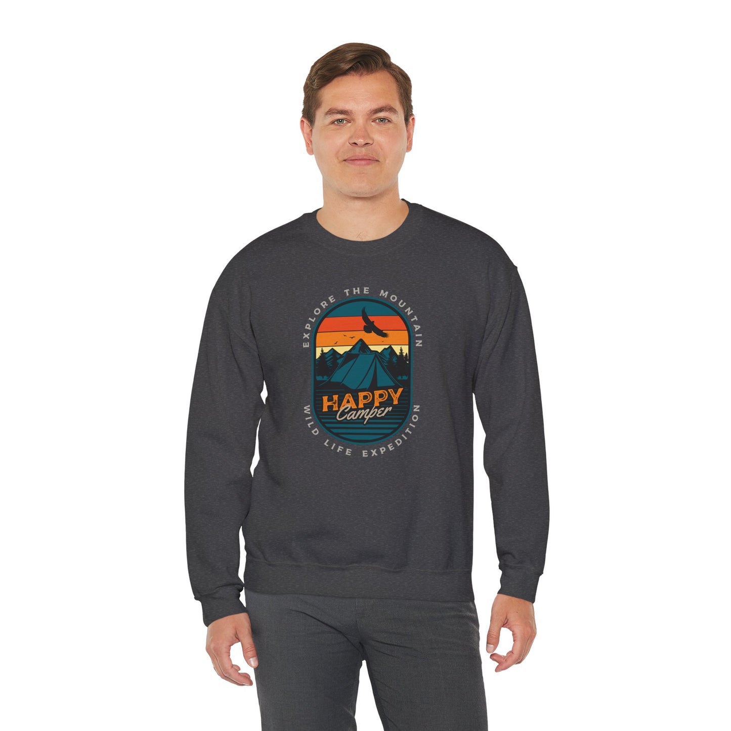Happy Camper Explore the Mountain Crewneck Sweatshirt (CA)