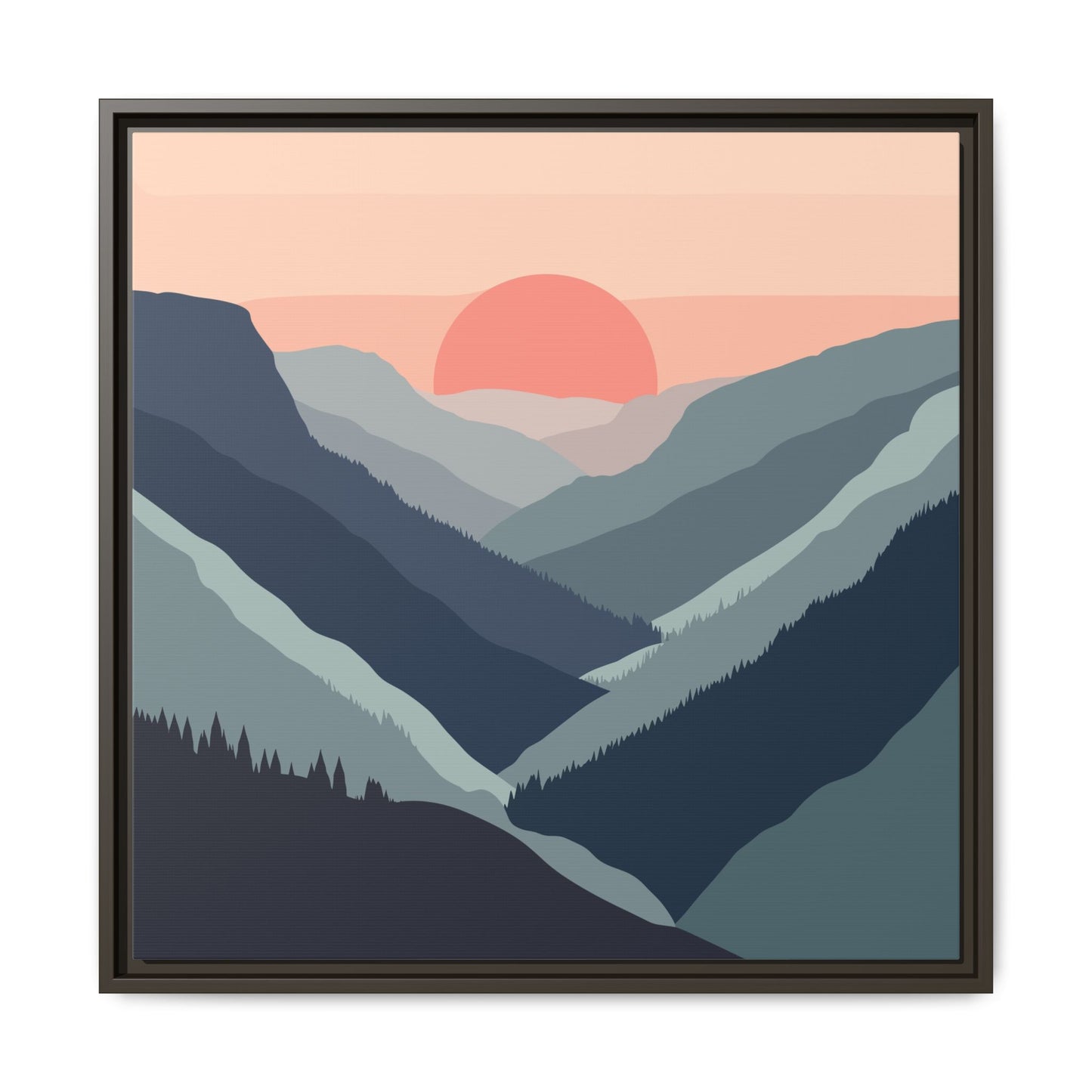 Mountain Sunrise Framed Canvas Art