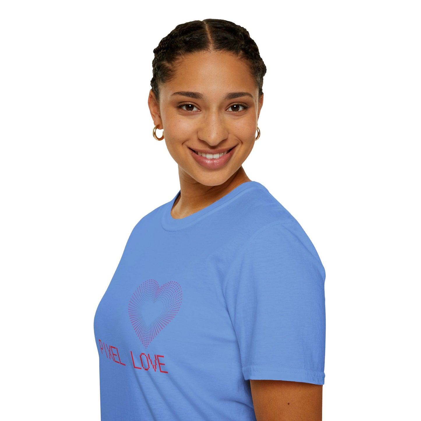 Pink Dotted Heart - Pixel Love Unisex T-Shirt