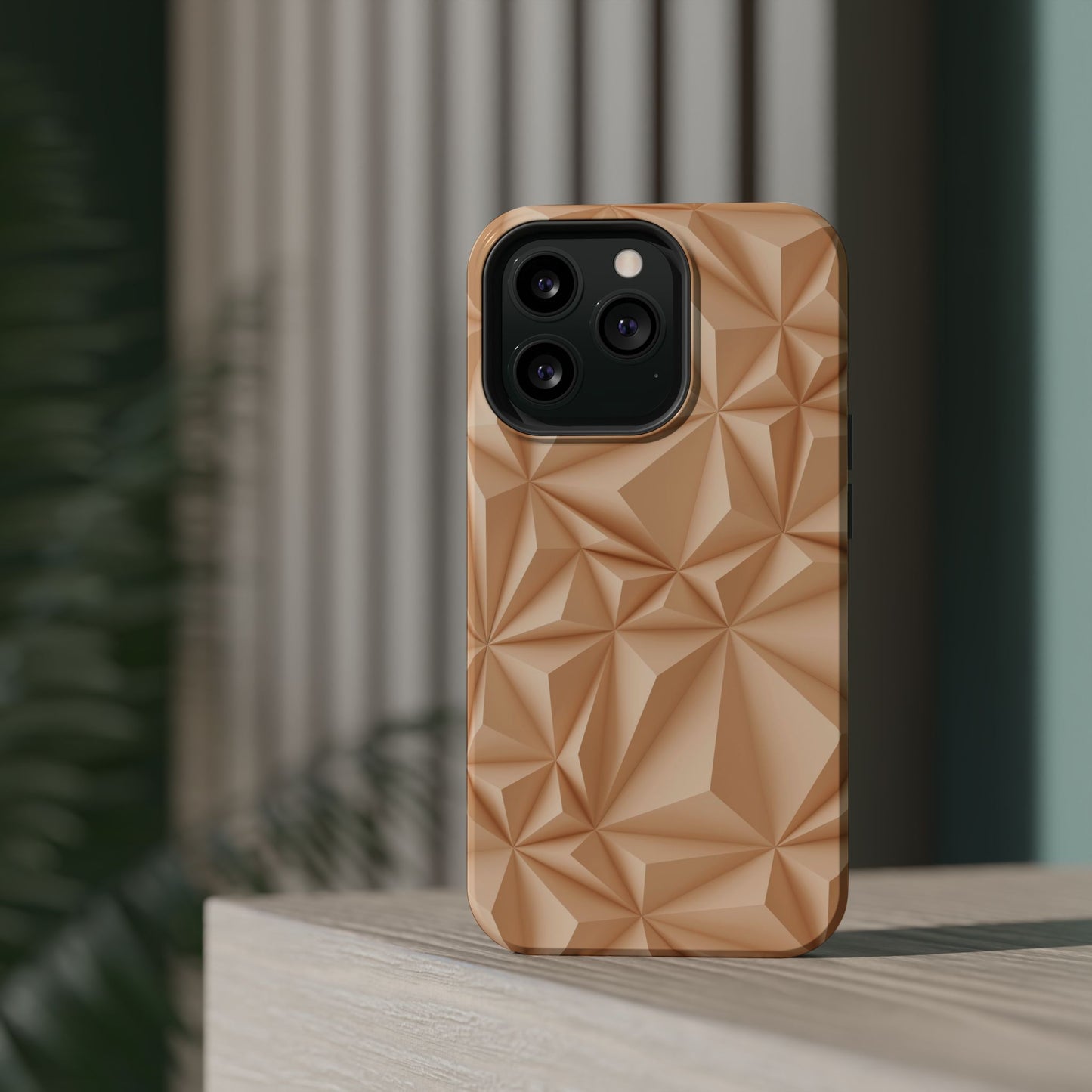 Gold 3D Geometric Pattern - Magnetic Tough Case