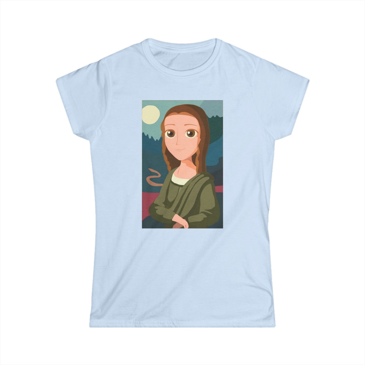Cartoon Mona Lisa Women's Softstyle Tee