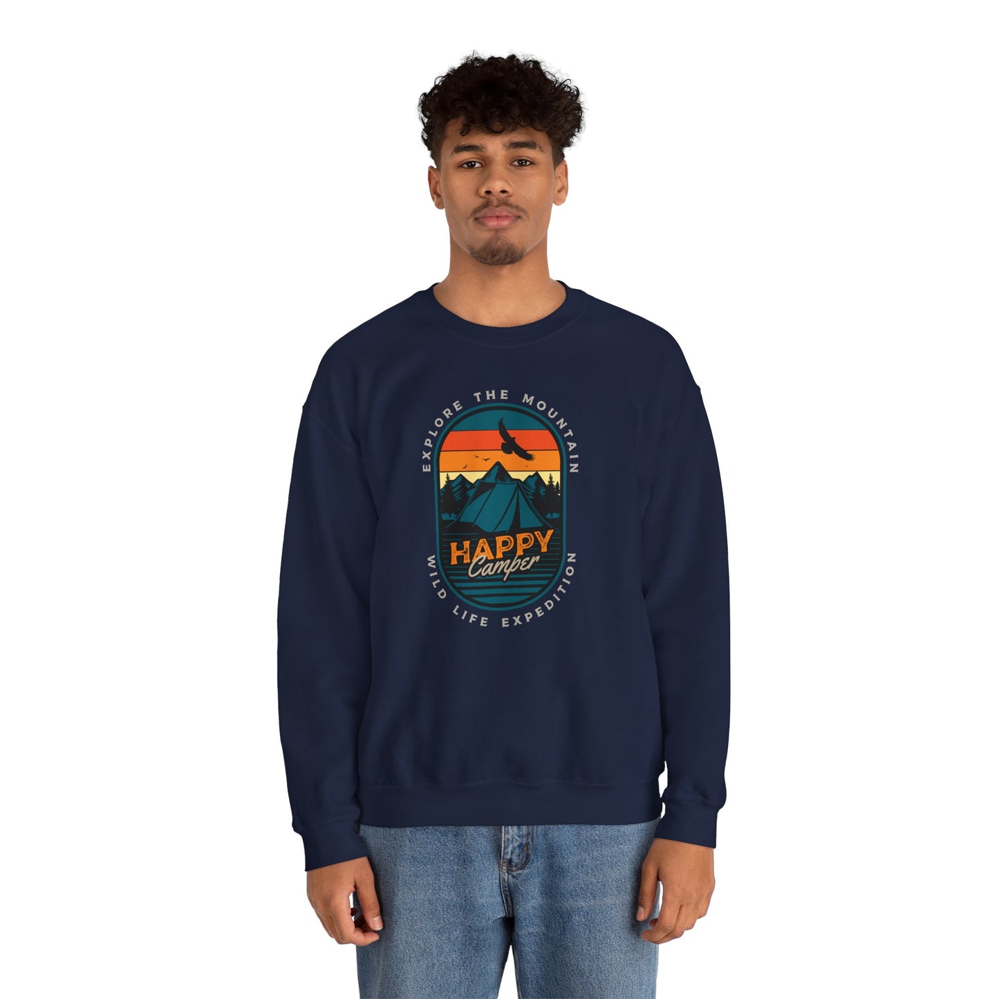 Happy Camper Explore the Mountain Crewneck Sweatshirt (CA)
