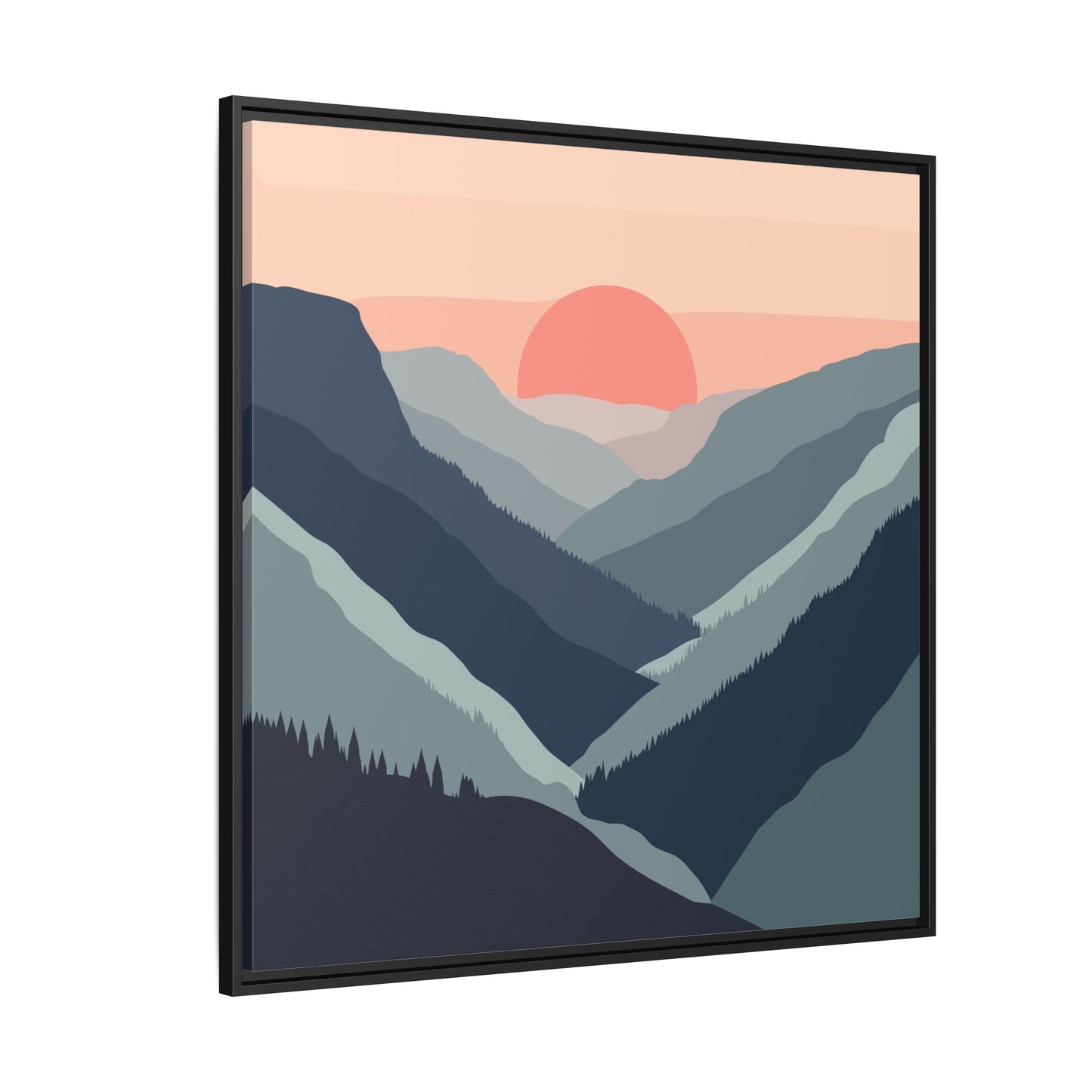 Mountain Sunrise Framed Canvas Art