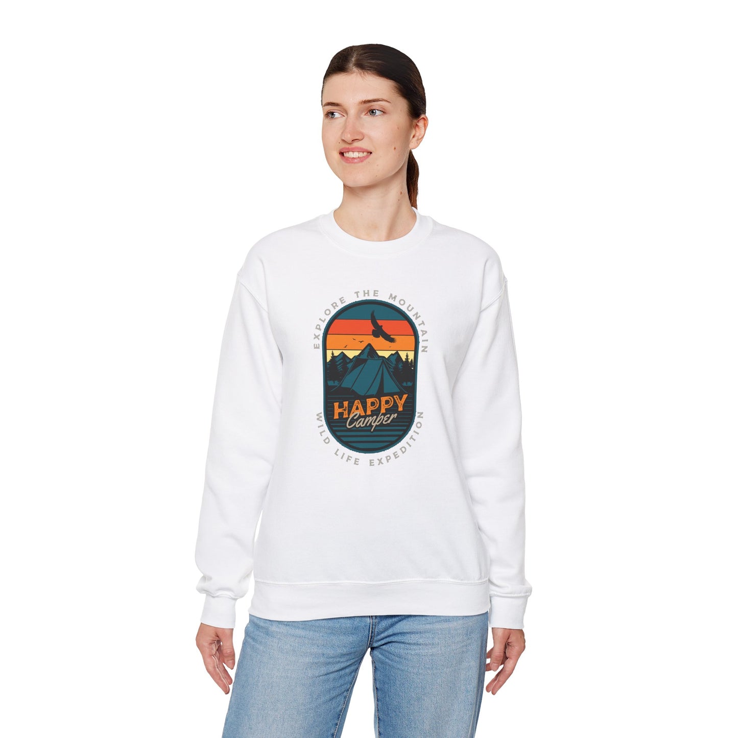 Happy Camper Explore the Mountain Crewneck Sweatshirt (CA)