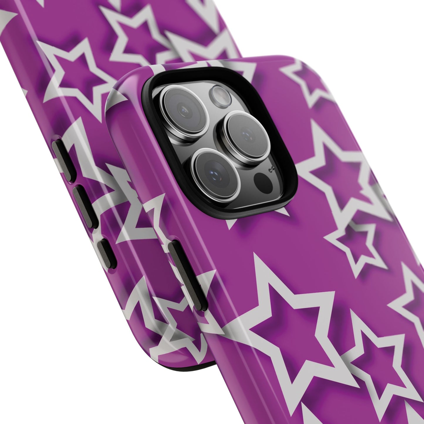 White Stars on Purple Background - Tough Phone Case