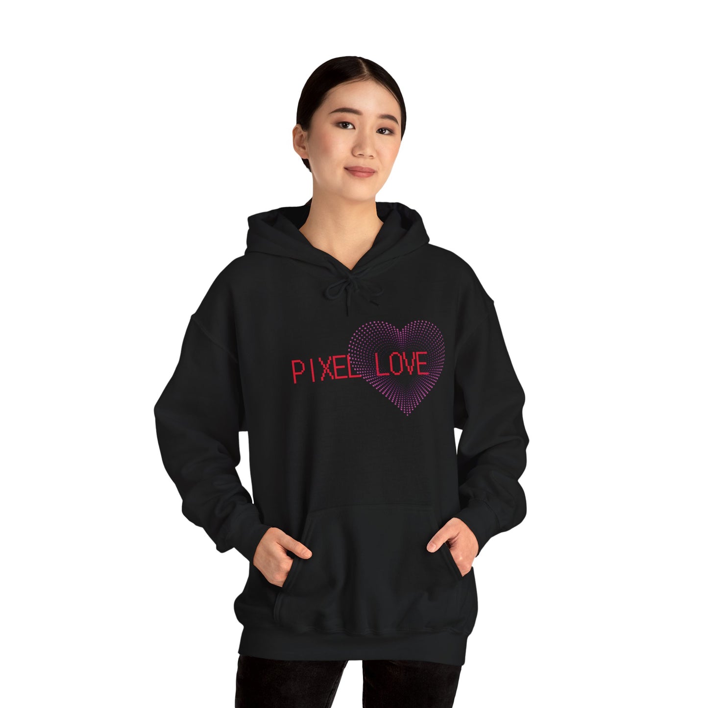Pink Dotted Heart - Pixel Love Hoodie (CA)