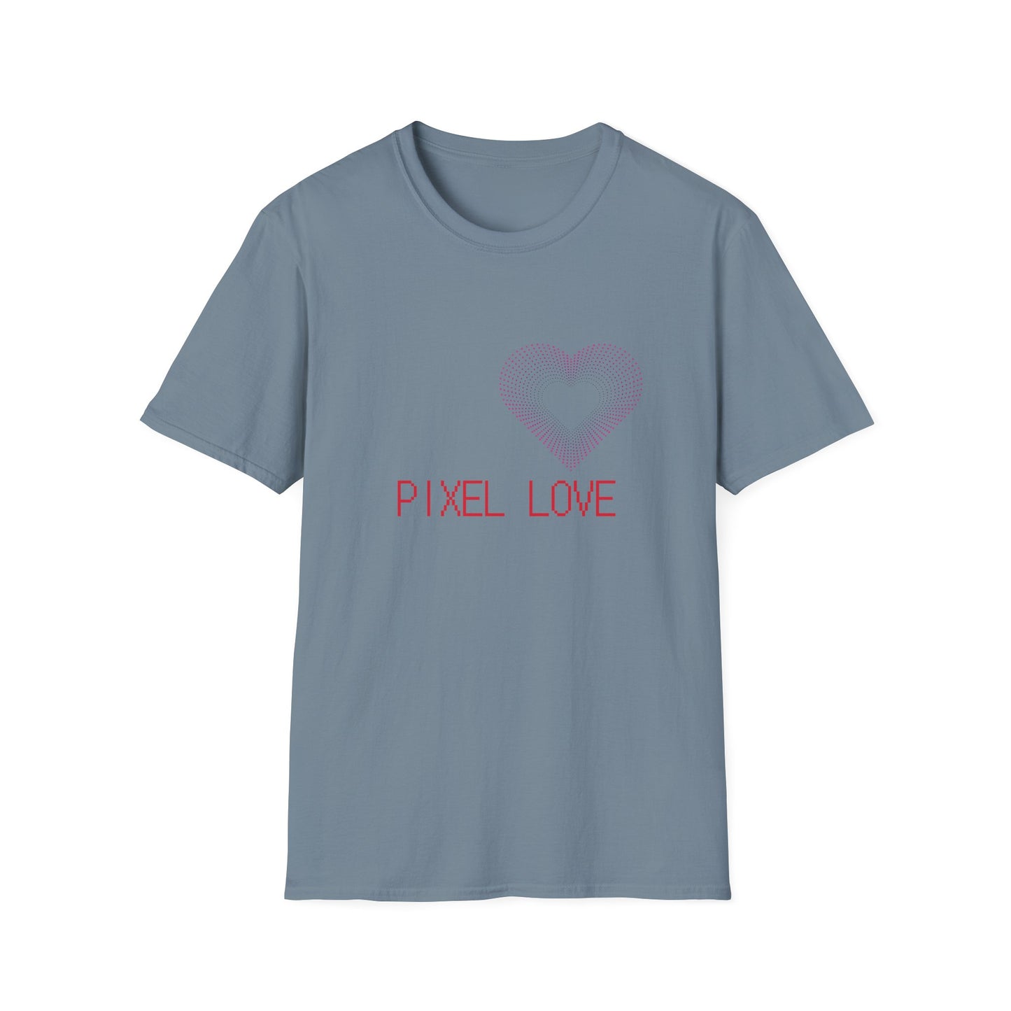 Pink Dotted Heart - Pixel Love Unisex T-Shirt