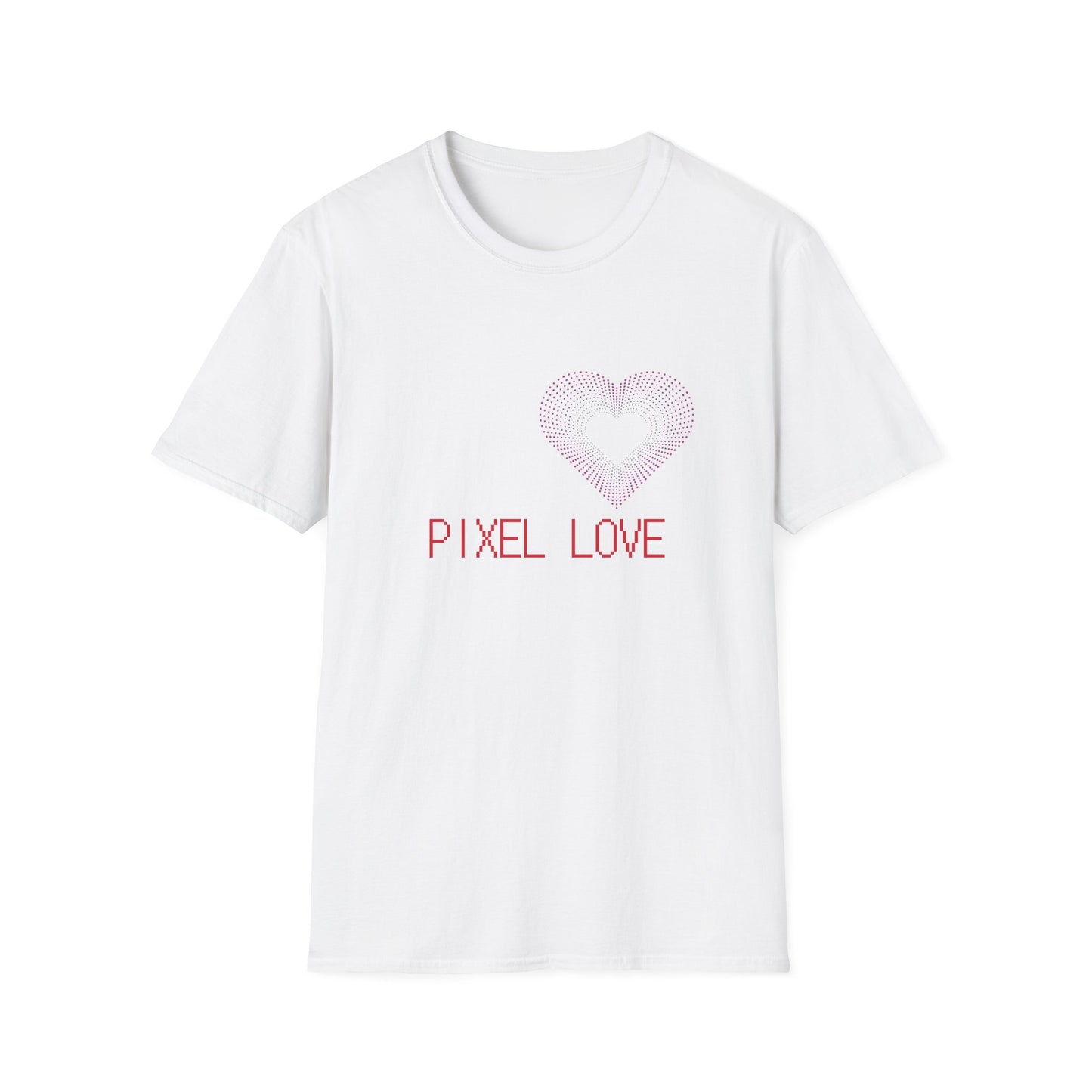 Pink Dotted Heart - Pixel Love Unisex T-Shirt