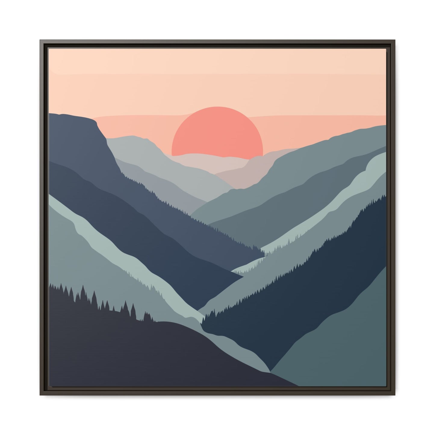 Mountain Sunrise Framed Canvas Art
