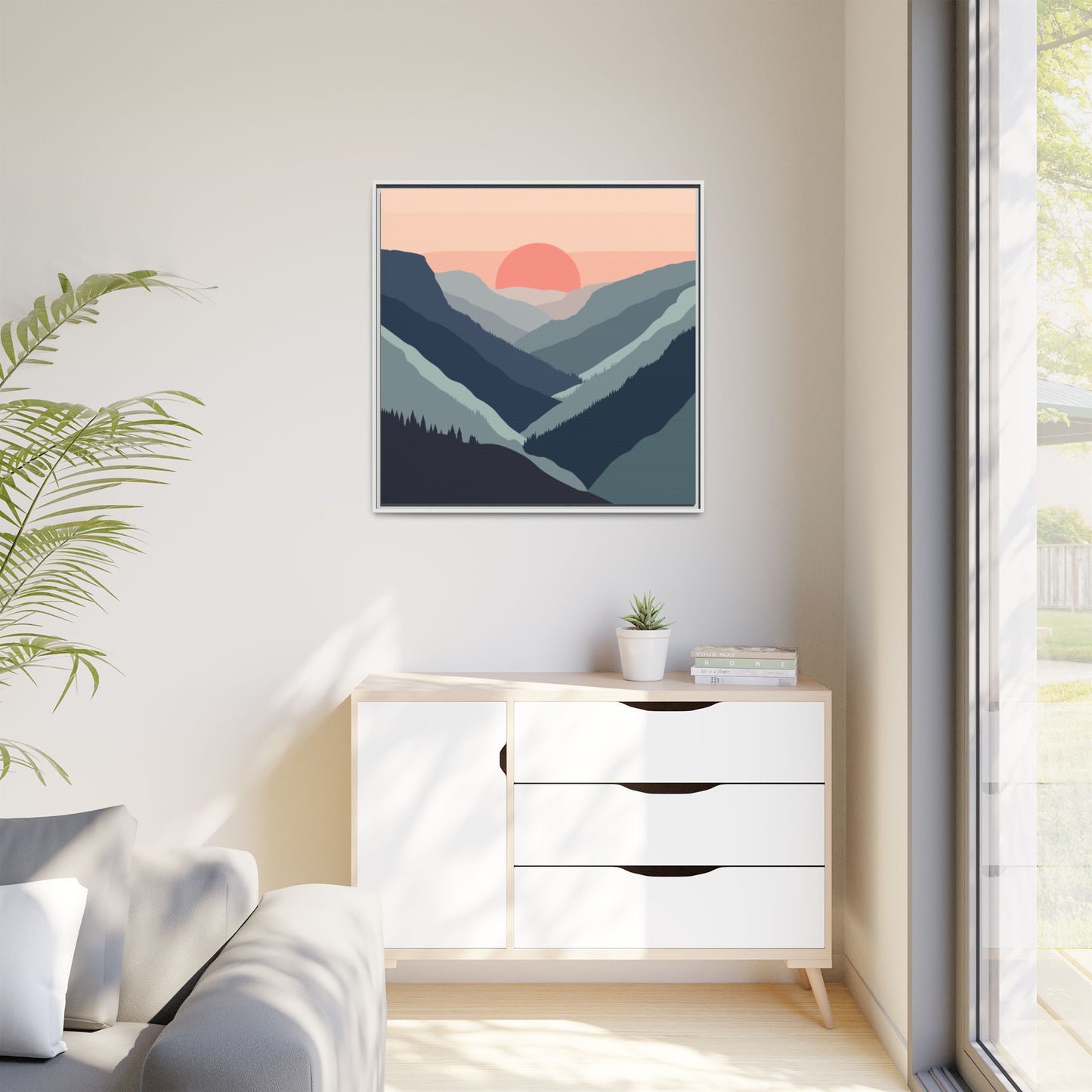 Mountain Sunrise Framed Canvas Art