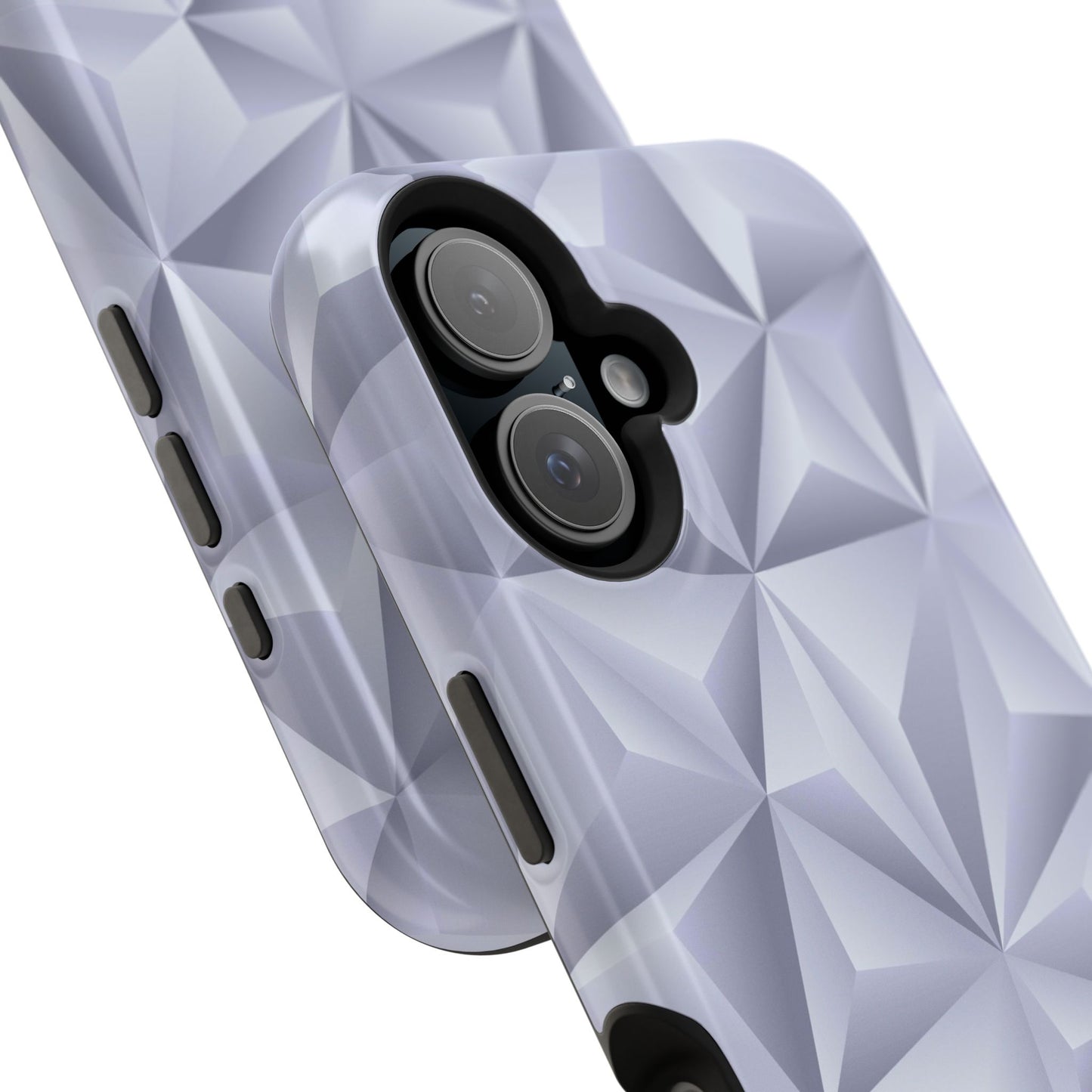 Silver 3D Geometric Pattern - Magnetic Tough Case