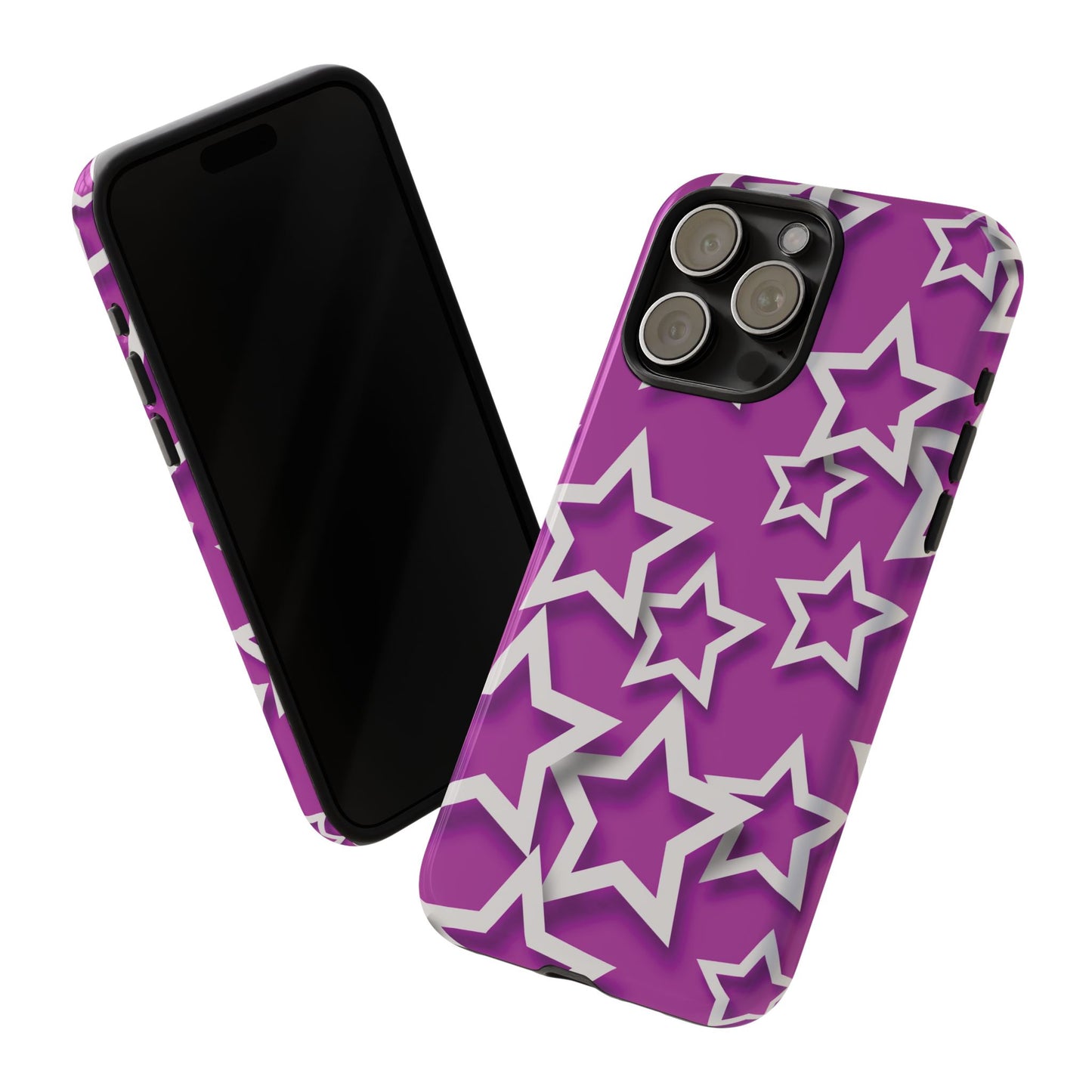 White Stars on Purple Background - Tough Phone Case