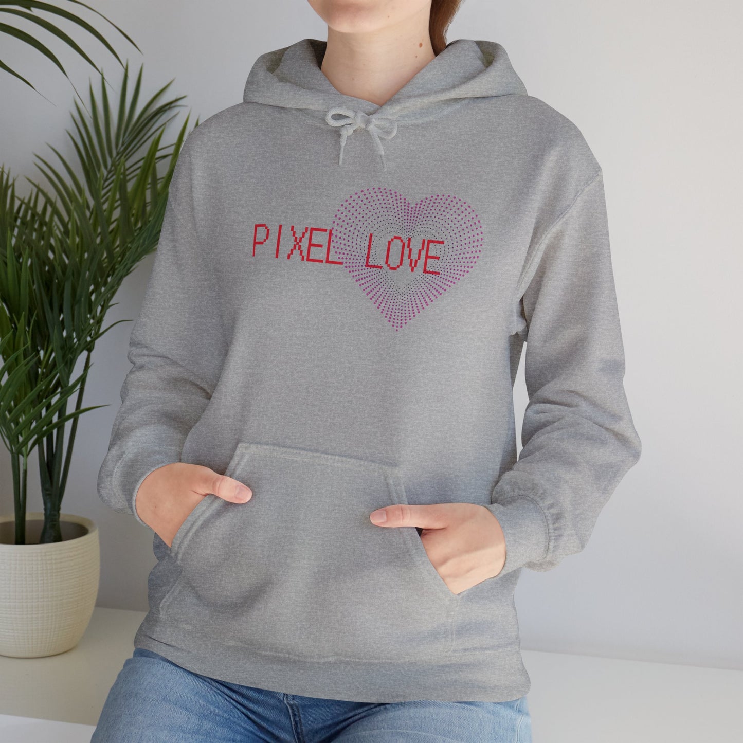 Pink Dotted Heart - Pixel Love Hoodie (CA)