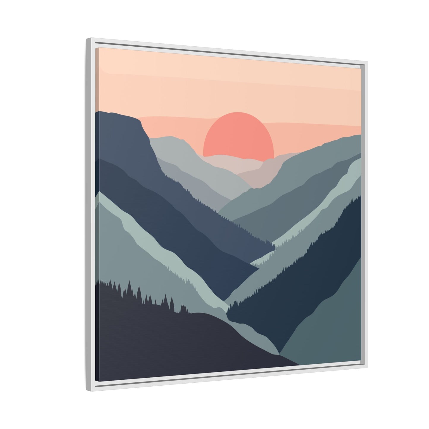 Mountain Sunrise Framed Canvas Art