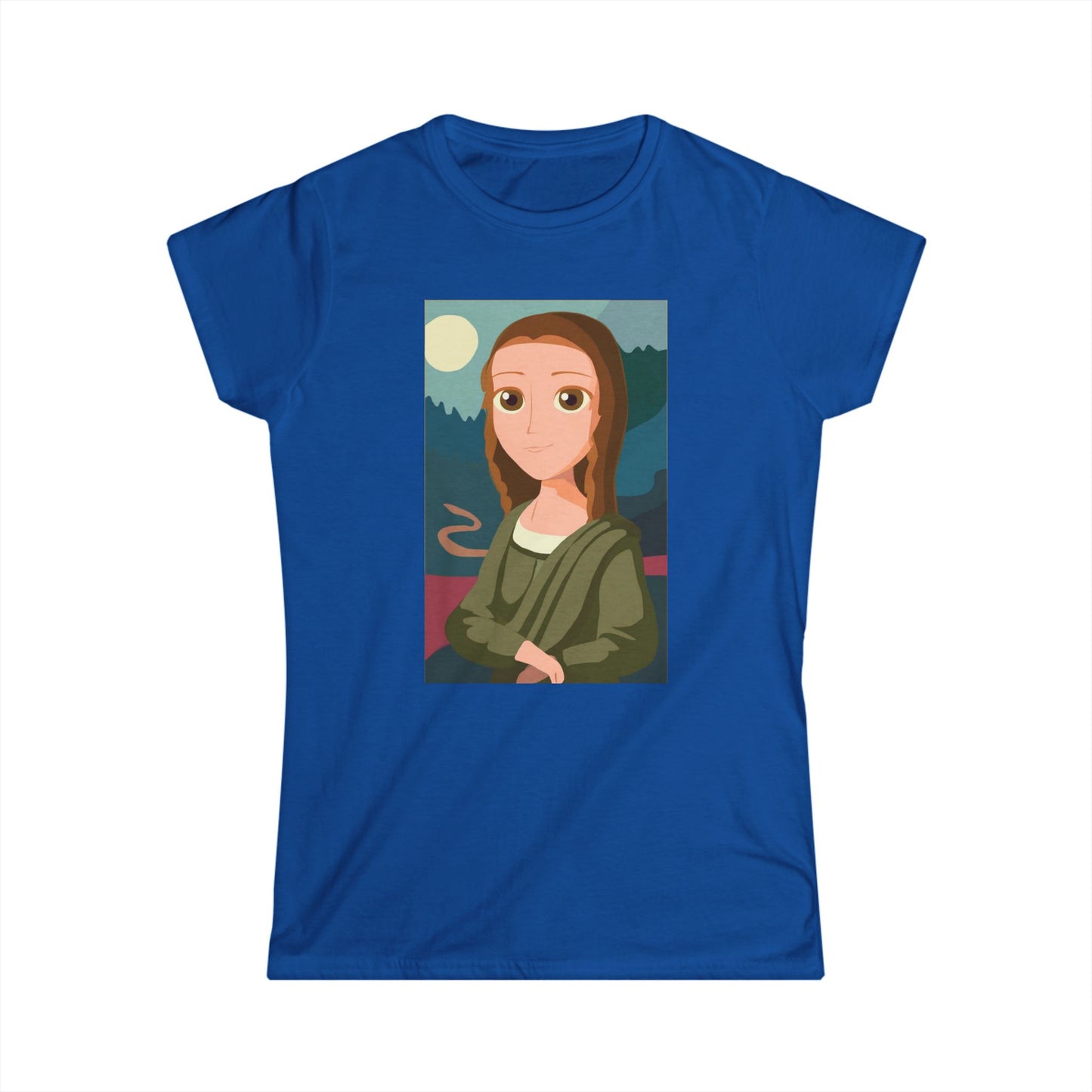 Cartoon Mona Lisa Women's Softstyle Tee